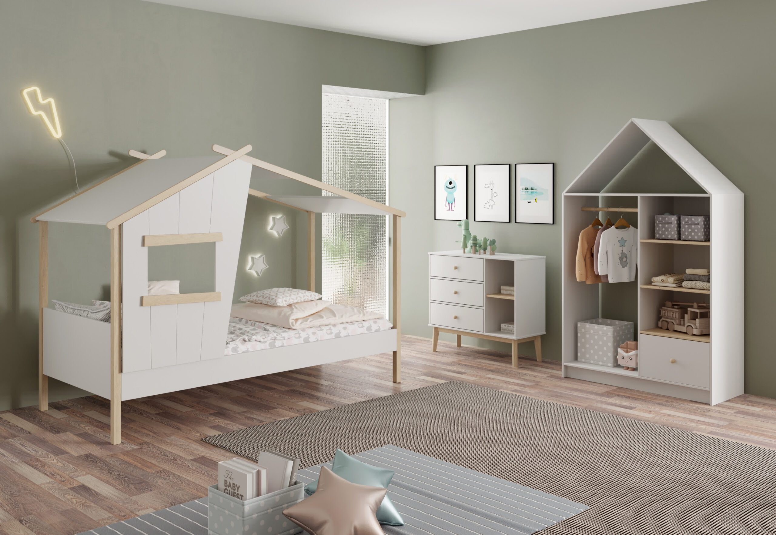 COMODA ESTEBAN 3C2H BLANCO/CERA BLANCA - Imagen 4