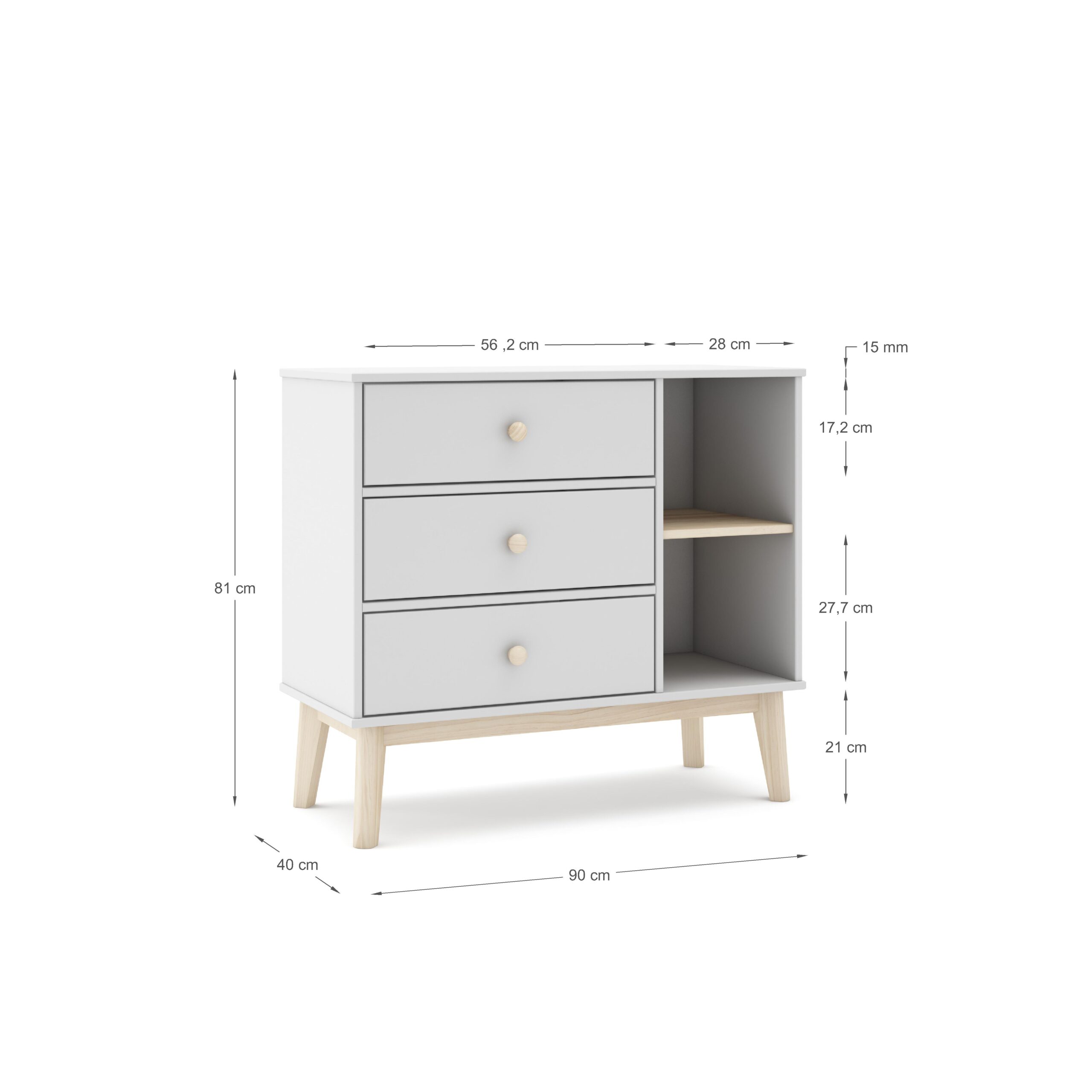 COMODA ESTEBAN 3C2H BLANCO/CERA BLANCA - Imagen 6