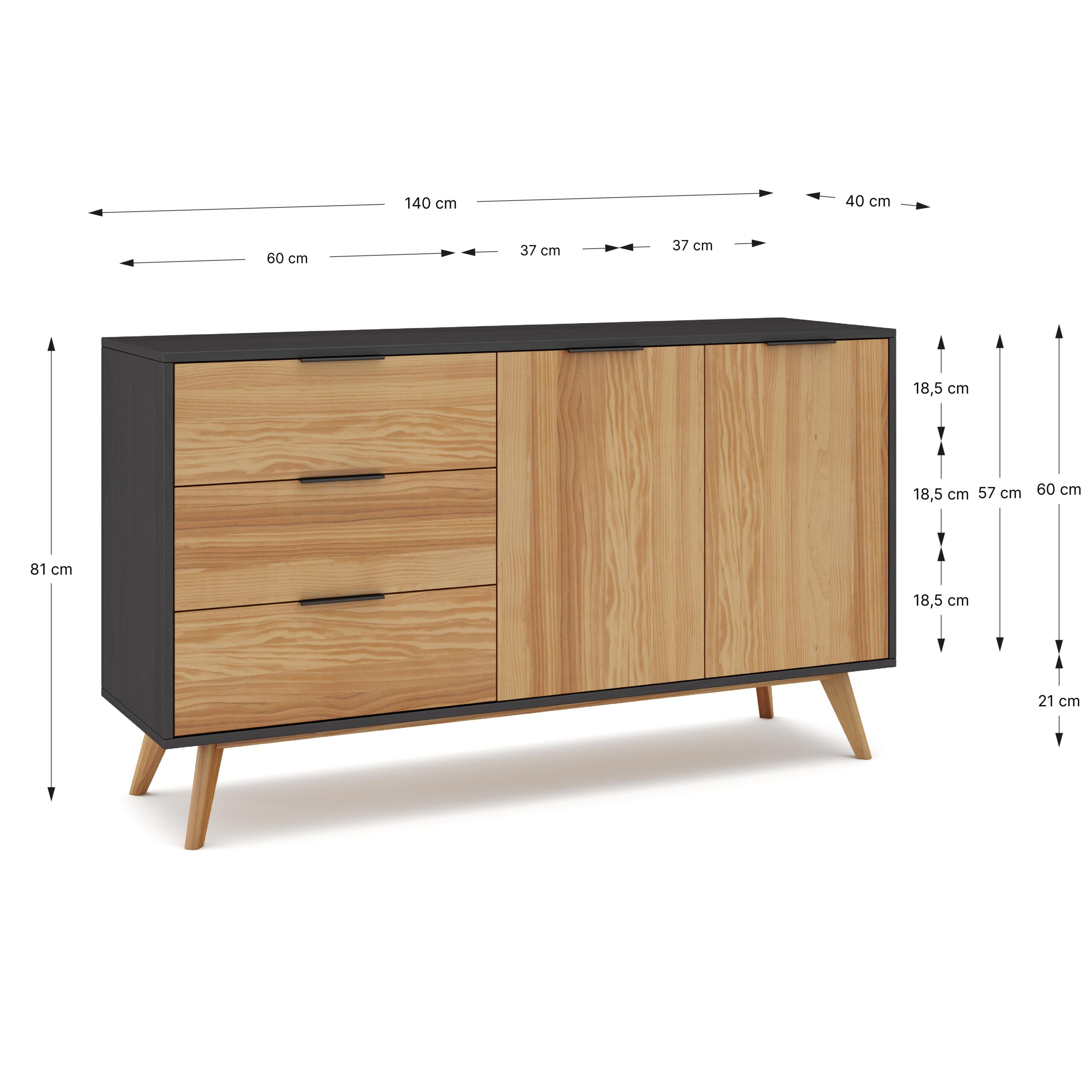 APARADOR LAVIS 2P3C PINO BOCAMINA/CERA - Imagen 3