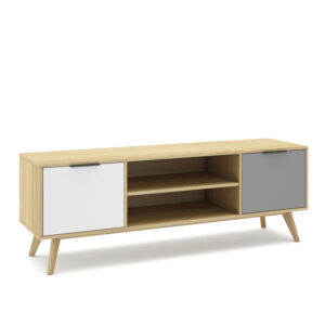 MUEBLE TV ELFA 2P2H ROBLE/GRIS CLARO/BLANCO