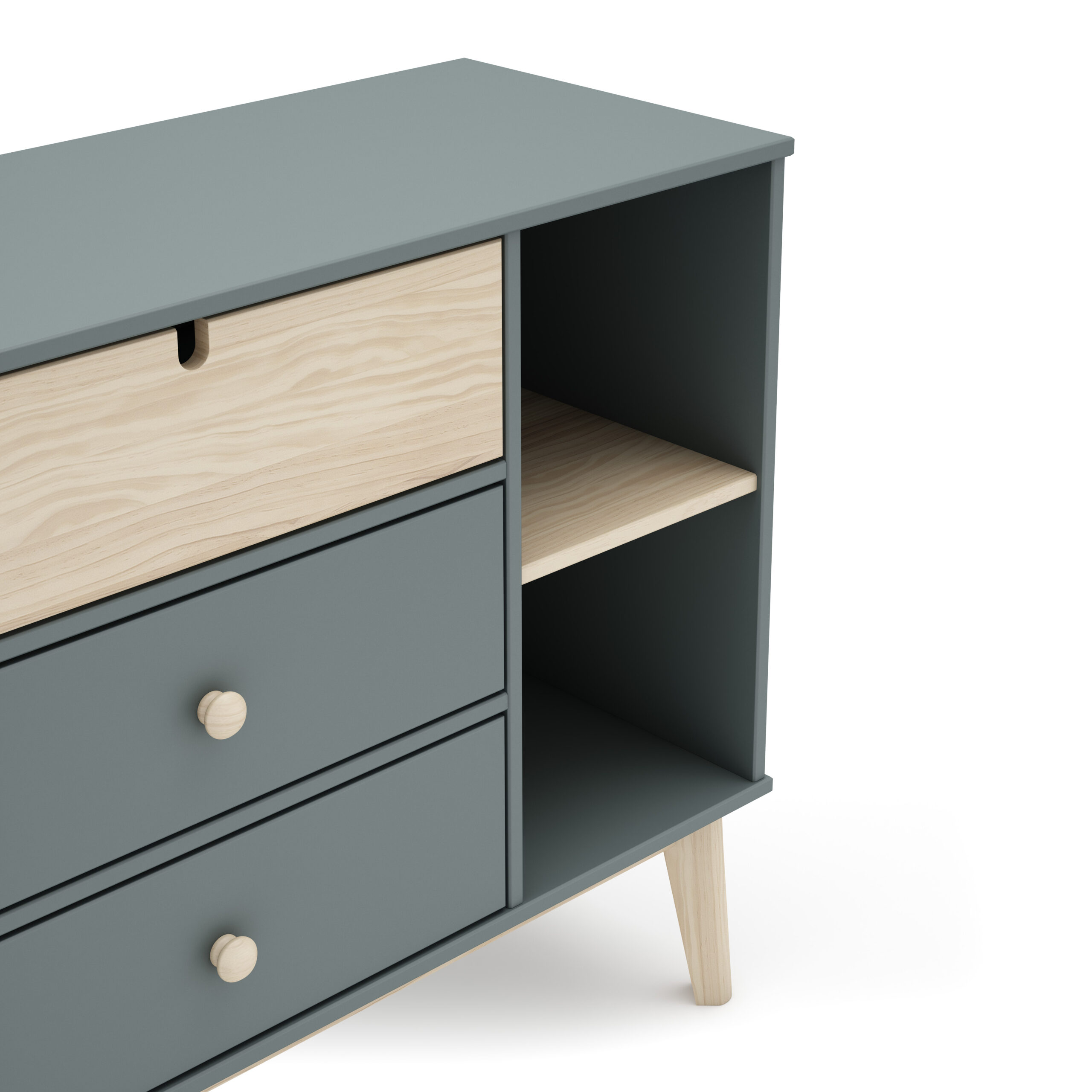 COMODA ESTEFANIA 3C2H VERDE KAKI 444C/CERA BLANCA - Imagen 4