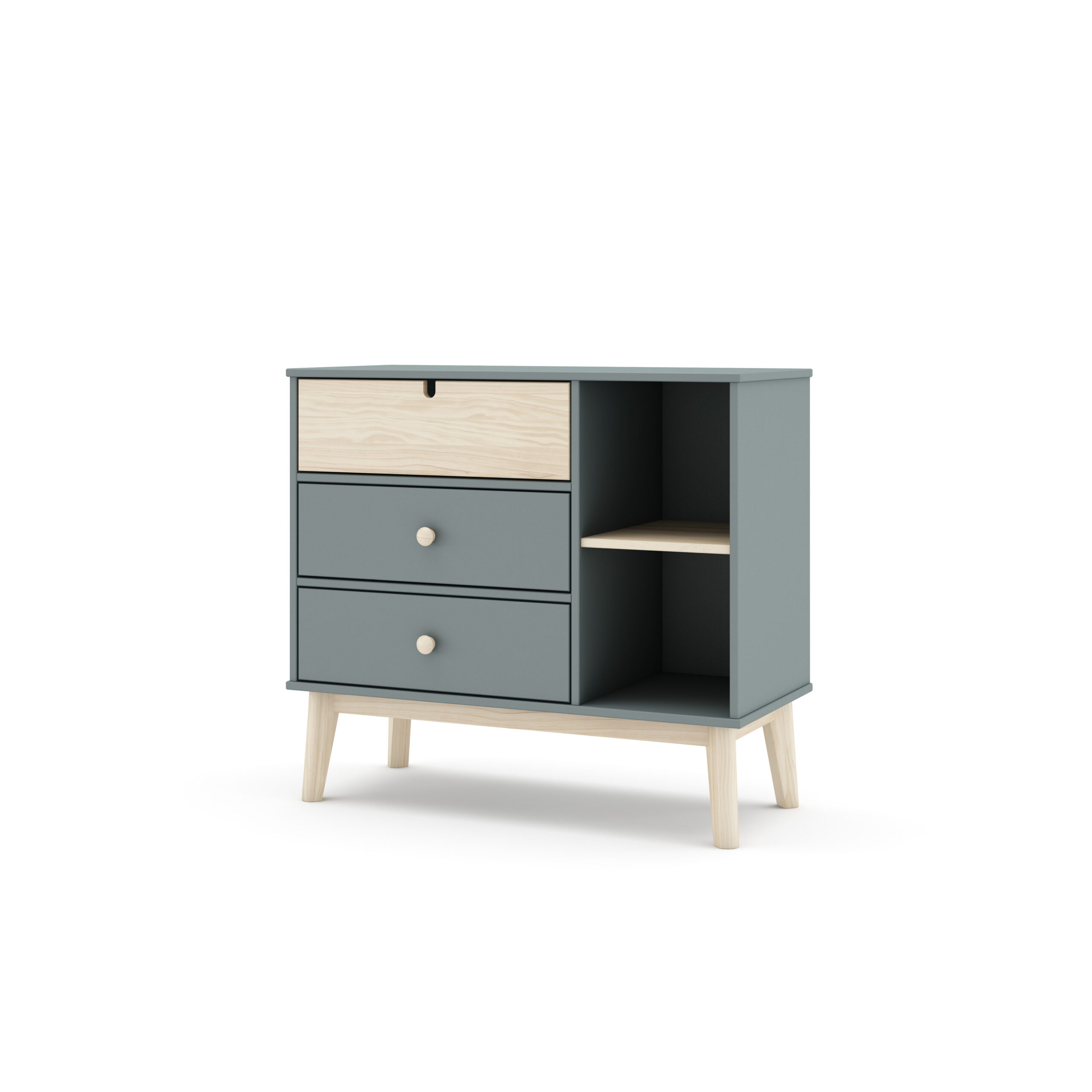 COMODA ESTEFANIA 3C2H VERDE KAKI 444C/CERA BLANCA - Imagen 5