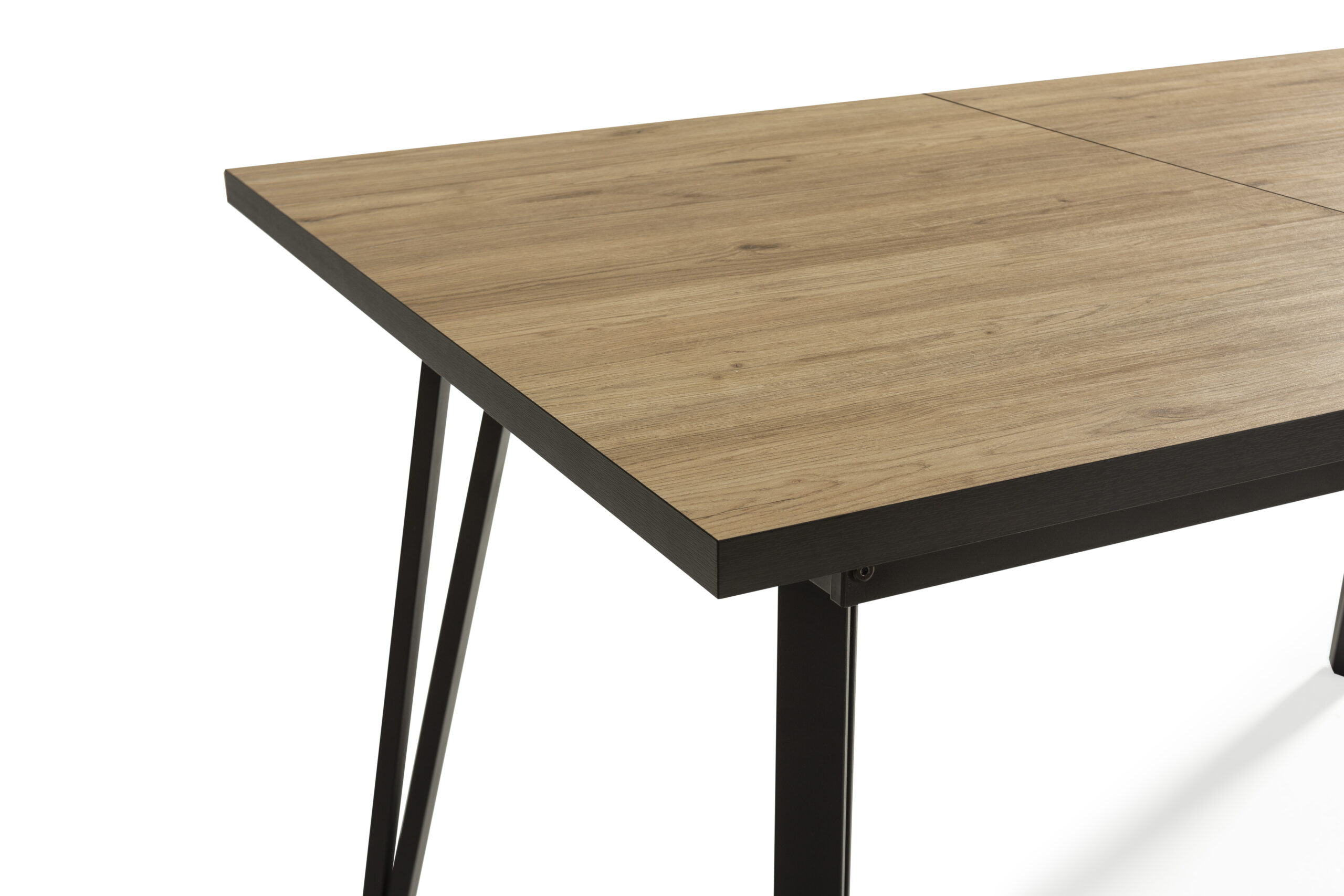 MESA RECT. Ext/Negro CLEO 140/180 NATURAL/CANTO BO - Imagen 9