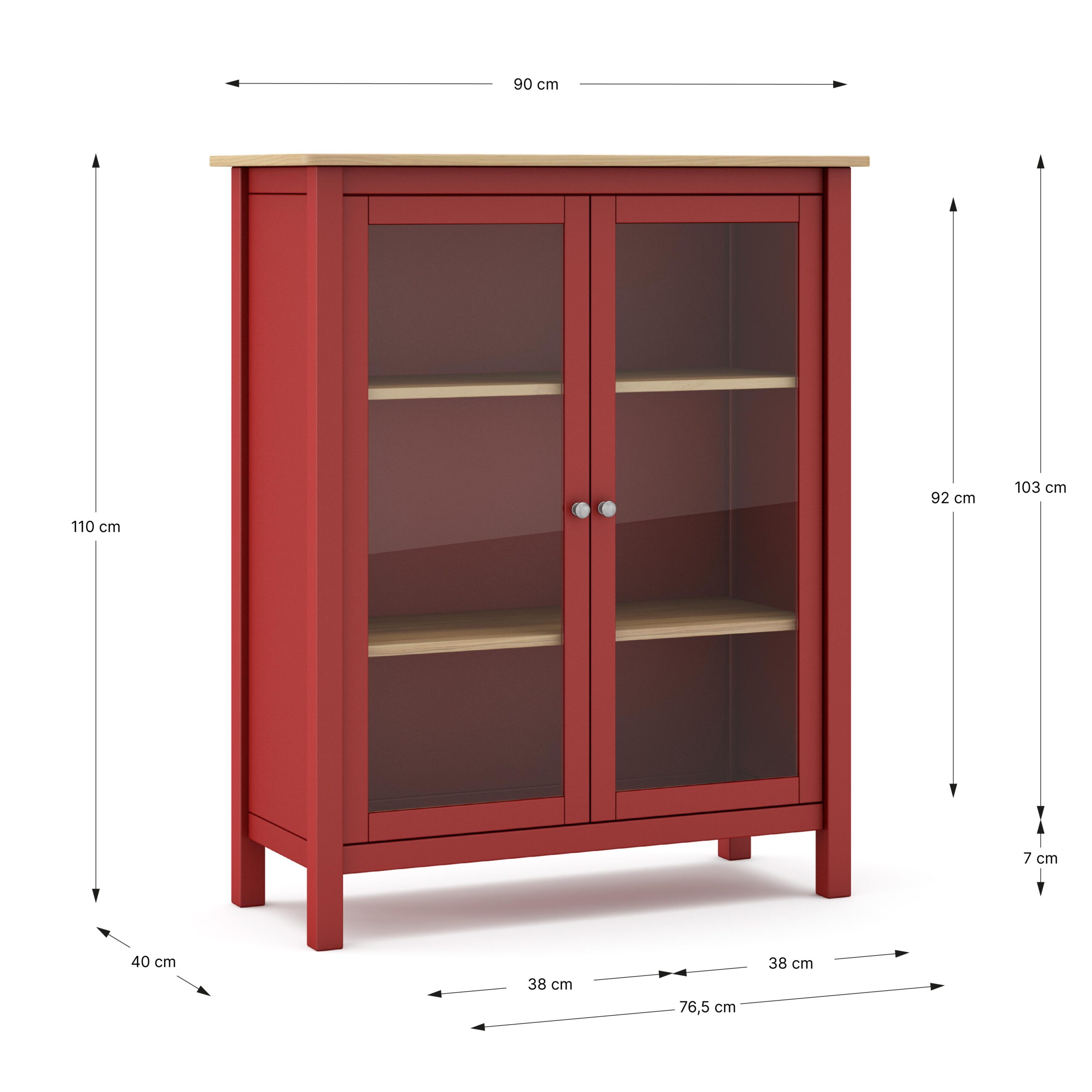 VITRINA MISTI 2P BURDEOS/ROBLE - Imagen 3