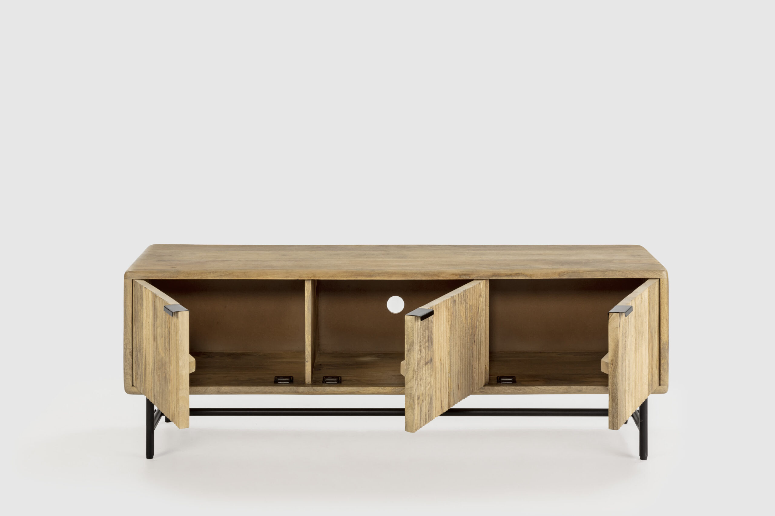 MUEBLE TV MUNDRA 3P MADERA MANGO PATA METAL - Imagen 10