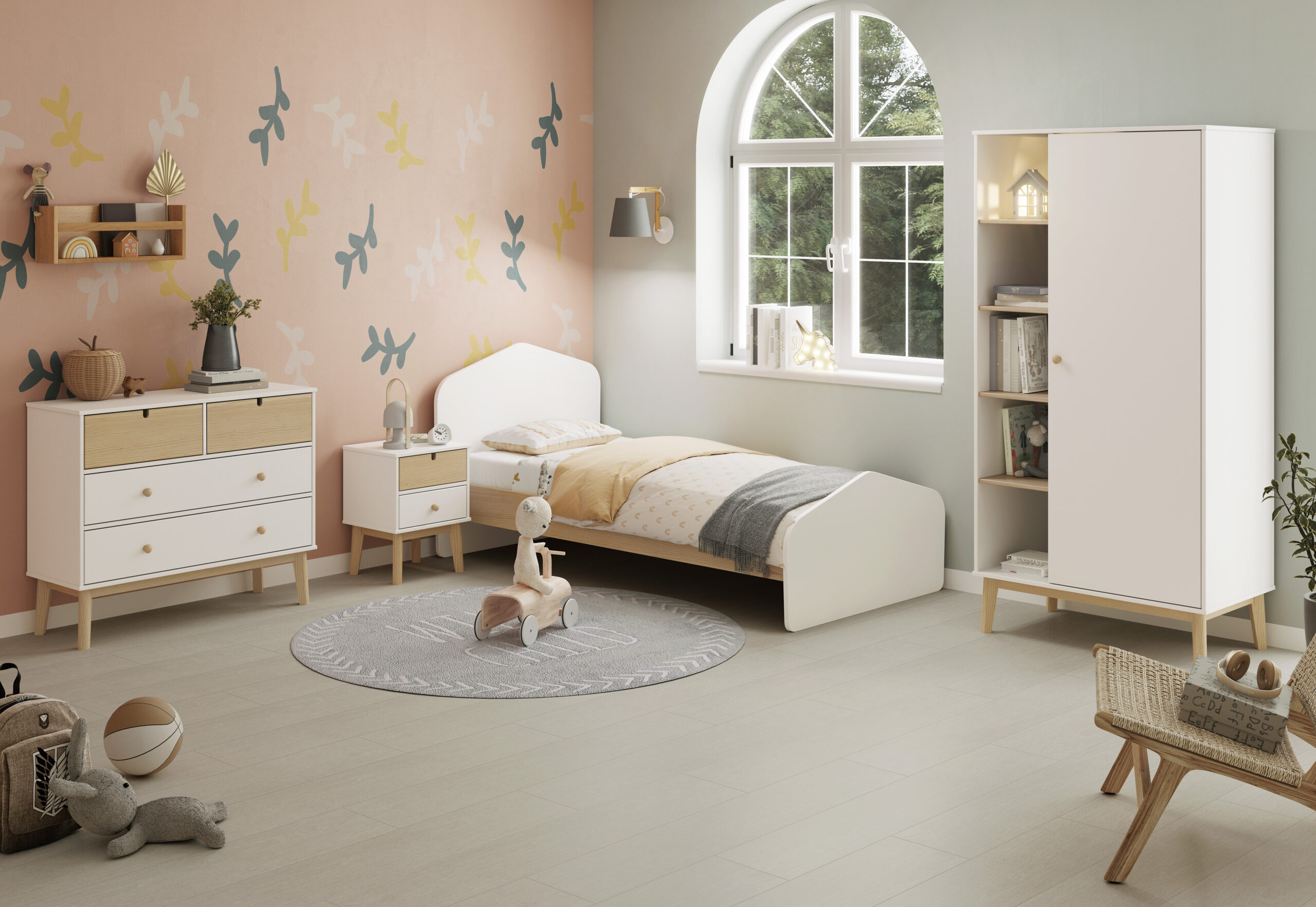 CAMA 0.90 ESTEFANIA BLANCO/CERA BLANCA C/SM - Imagen 2