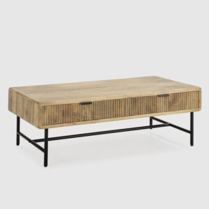MESA CENTRO MUNDRA 120CM MADERA MANGO PATA METAL