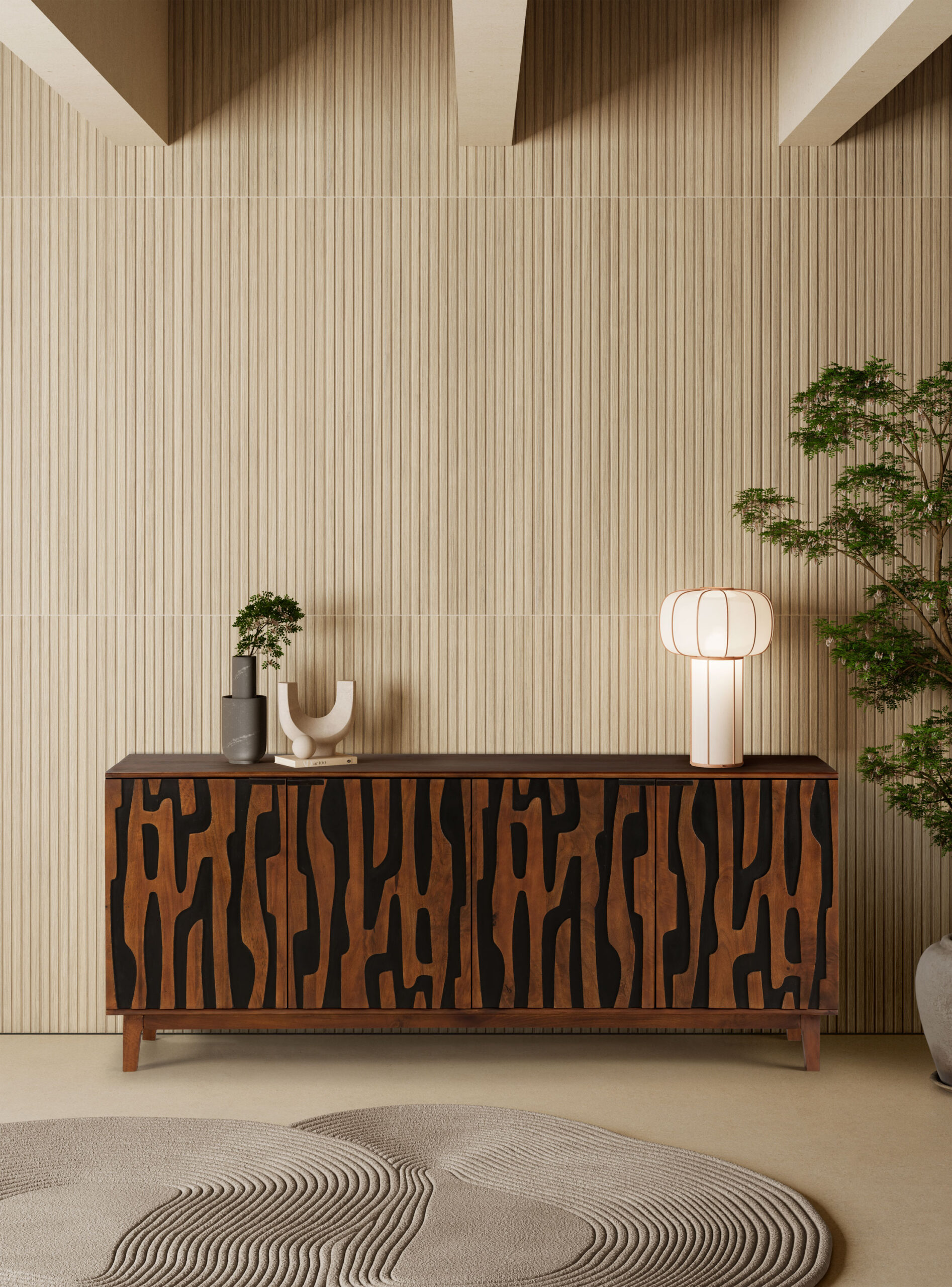 APARADOR KANTU 4P MADERA MANGO - Imagen 2