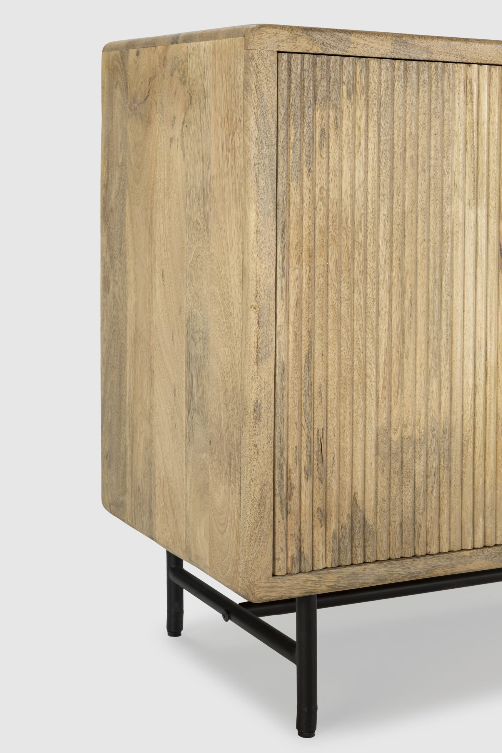 APARADOR MUNDRA 4P 190CM MADERA MANGO PATA METAL - Imagen 4