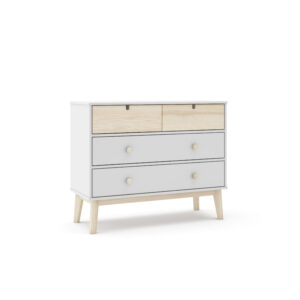COMODA ESTEFANIA 2+2C BLANCO/CERA BLANCA