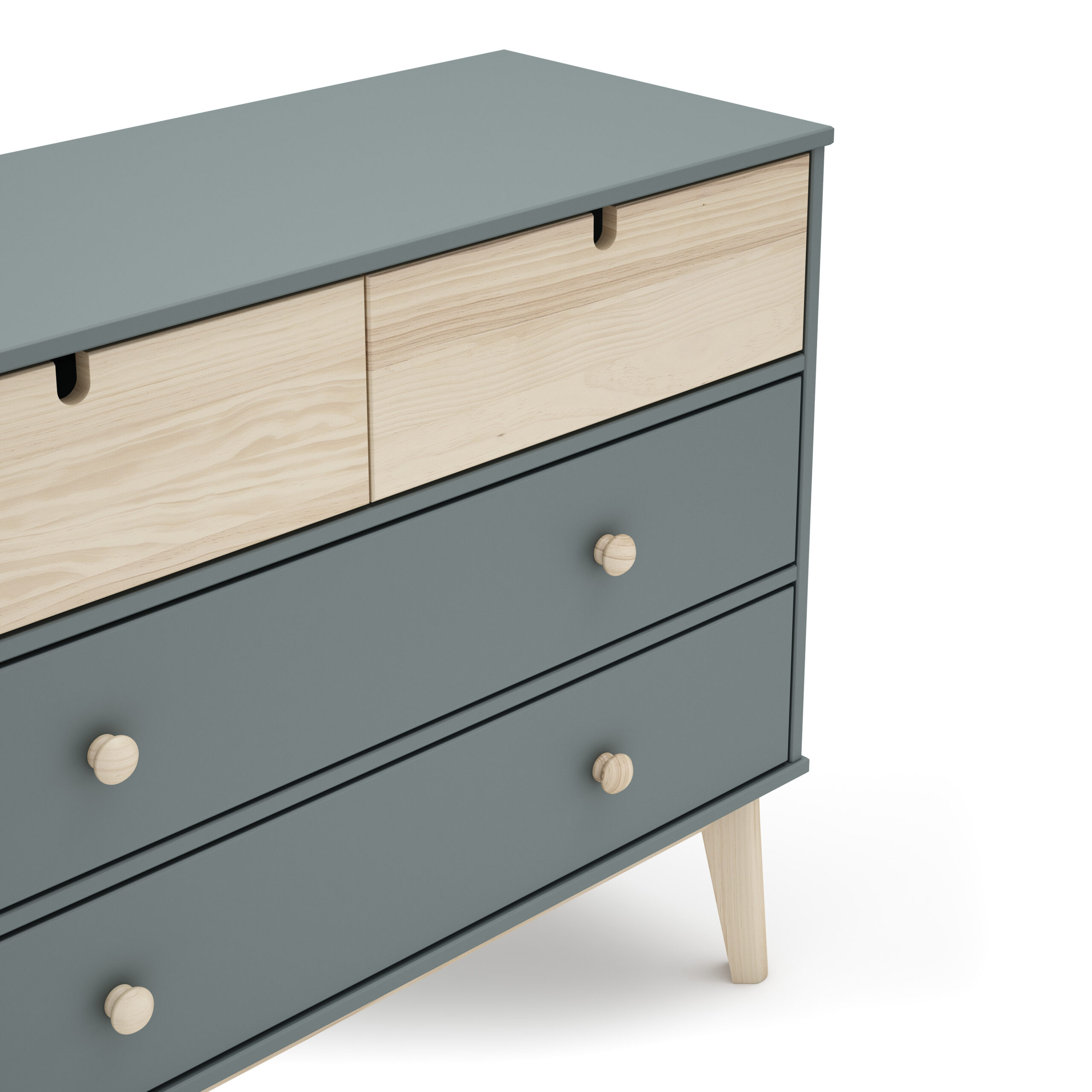 COMODA ESTEFANIA 2+2C VERDE KAKI 444C/CERA BLANCA - Imagen 4