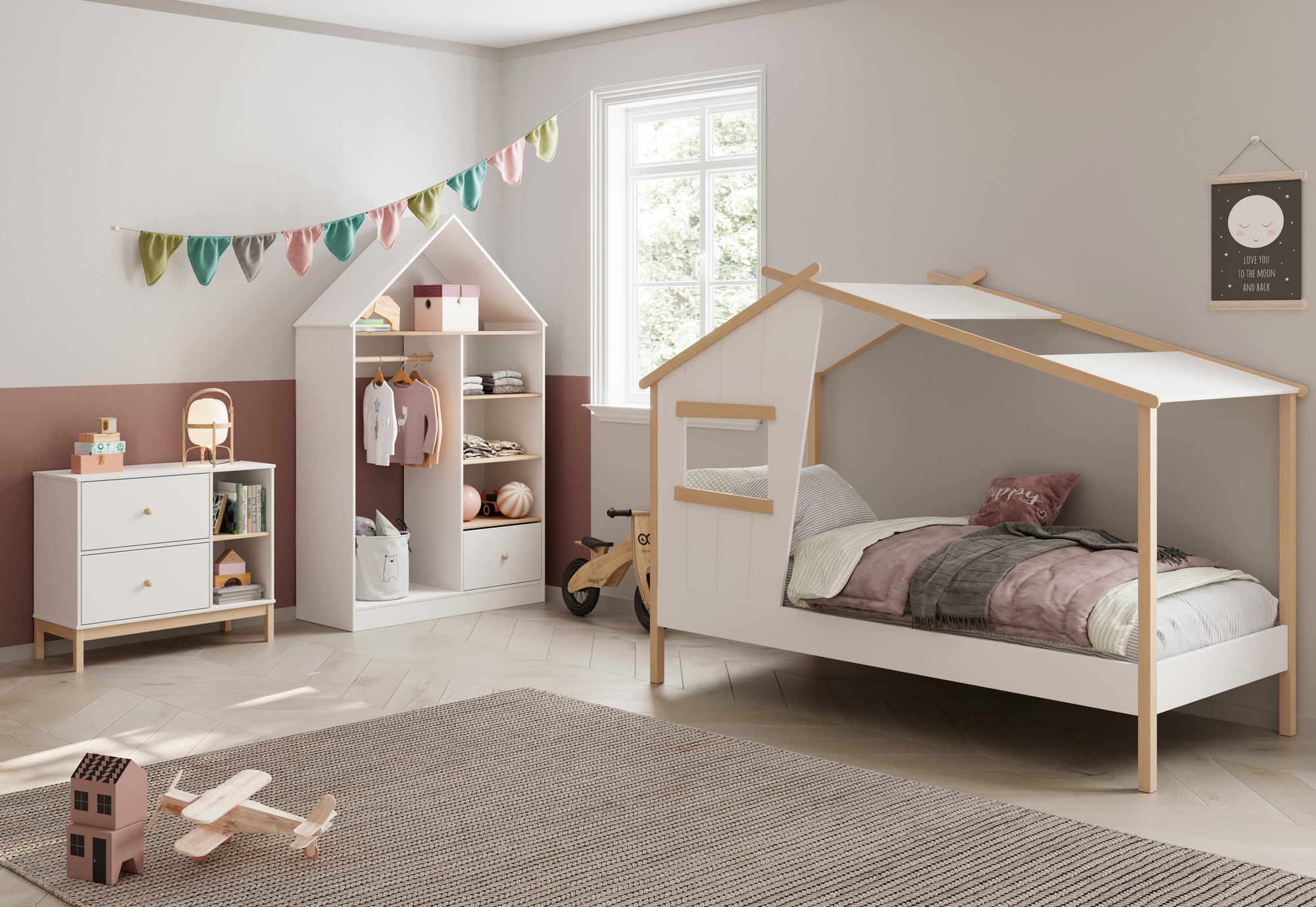 CAMA CABAÑA LUBA 90CM BLANCO/CERA BLANCA - Imagen 4