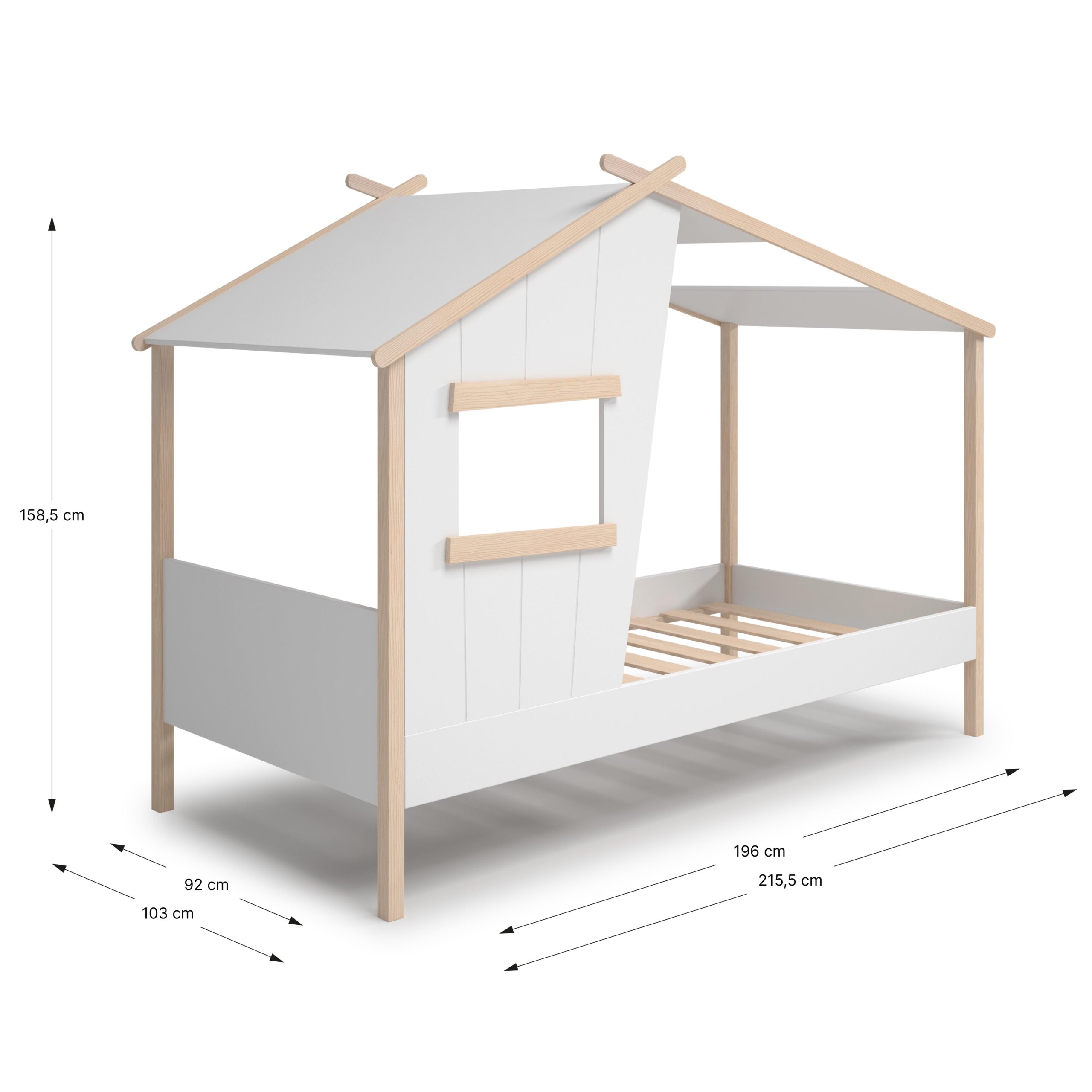 CAMA CABAÑA LUBA 90CM BLANCO/CERA BLANCA - Imagen 7
