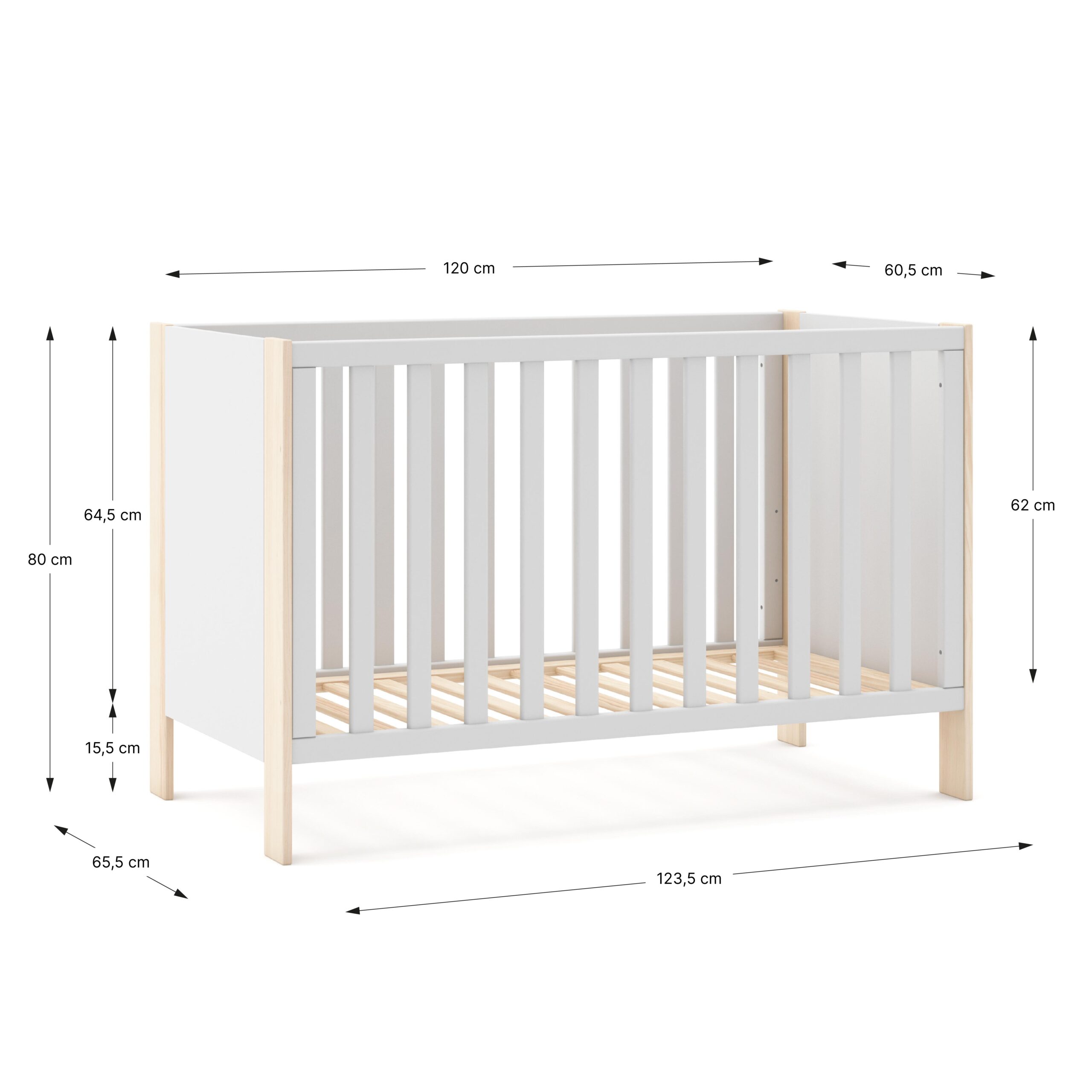 CUNA ESTEBAN 120X60 BLANCO/CERA BLANCA - Imagen 3
