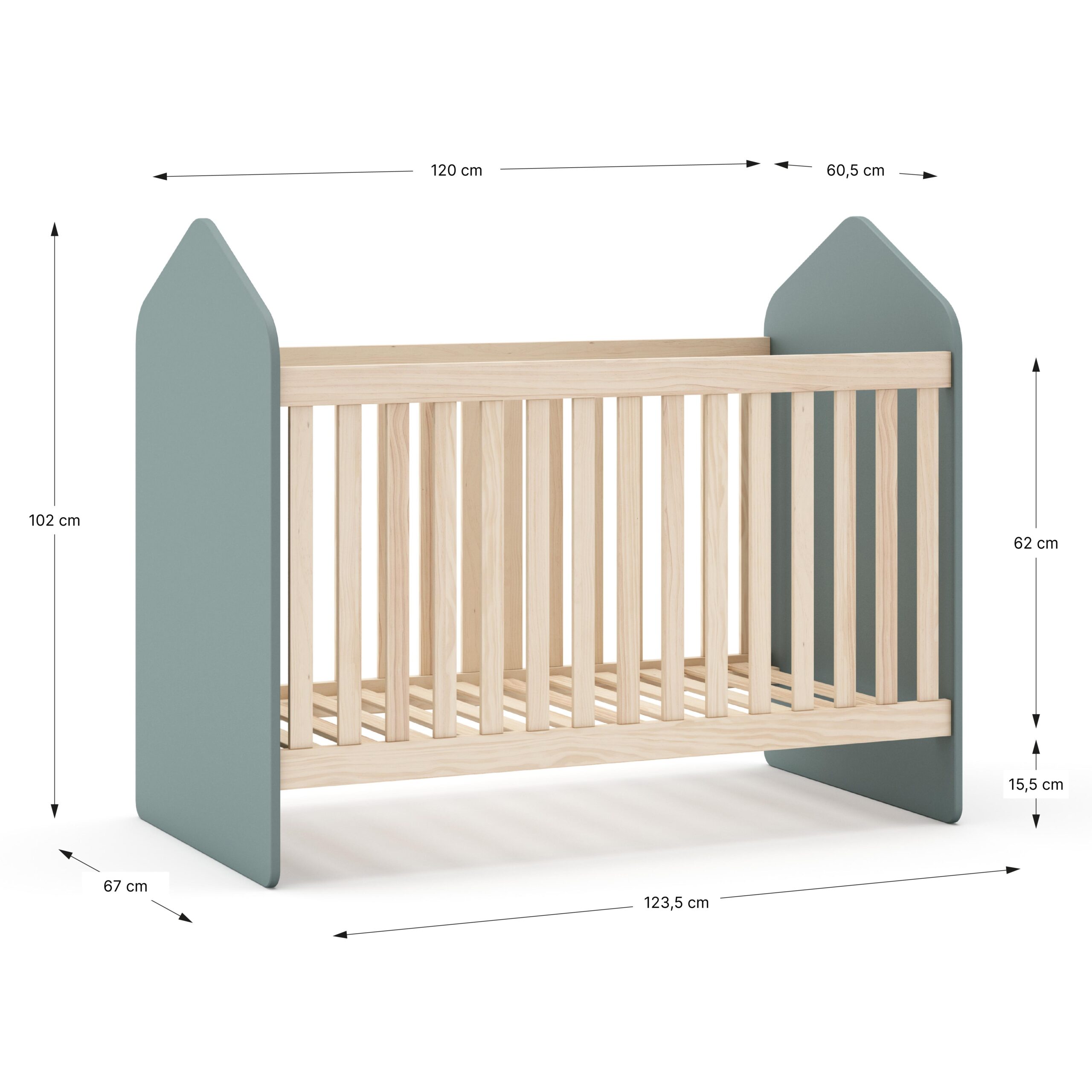CUNA ESTEFANIA VERDE KAKI 444C/CERA BLANCA - Imagen 3