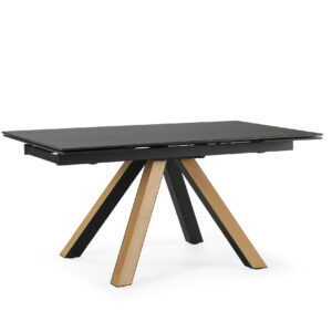 MESA RECT. EXT. AZUR CERÁMICA NEGRA PIE DM CHAPA