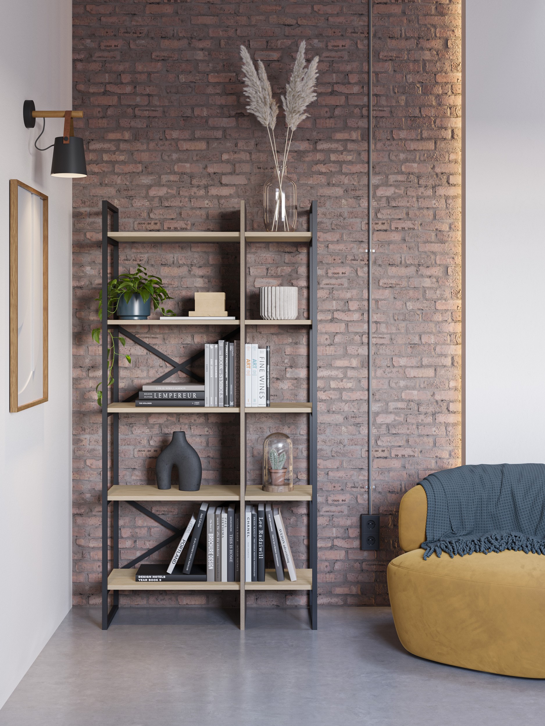 ESTANTERIA ARA 87.5CM ROBLE/NEGRO SILKY - Imagen 2