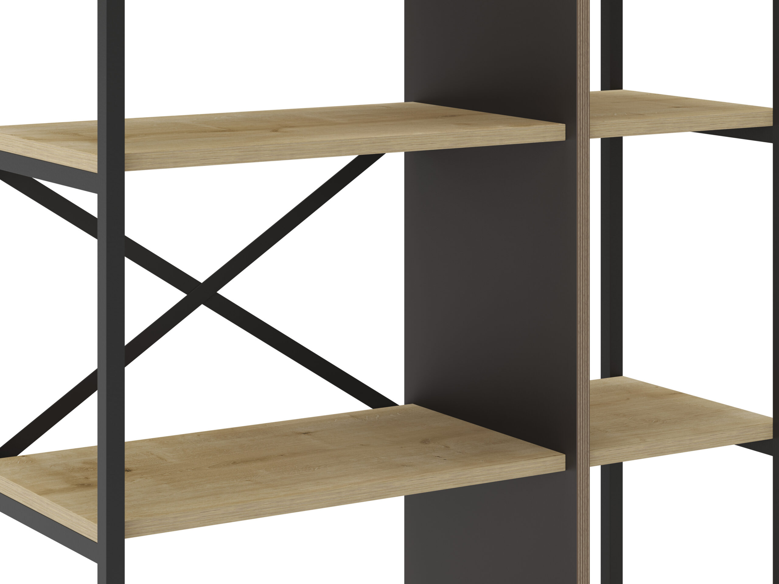 ESTANTERIA ARA 87.5CM ROBLE/NEGRO SILKY - Imagen 3