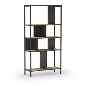 ESTANTERIA ALABAMA 88CM ROBLE/NEGRO SILKY PATA MET