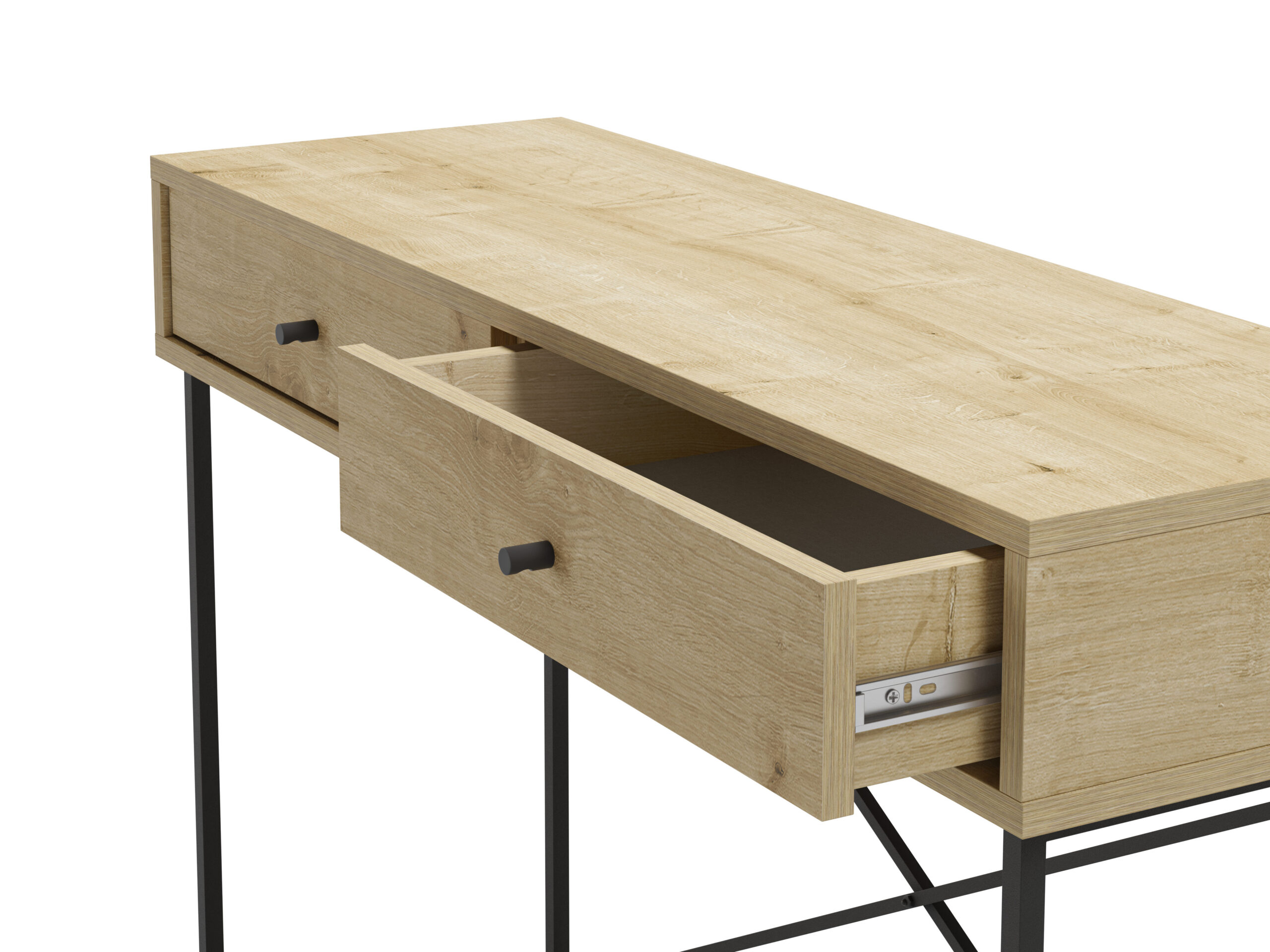 CONSOLA TITAN 2C ROBLE PATA METAL - Imagen 5