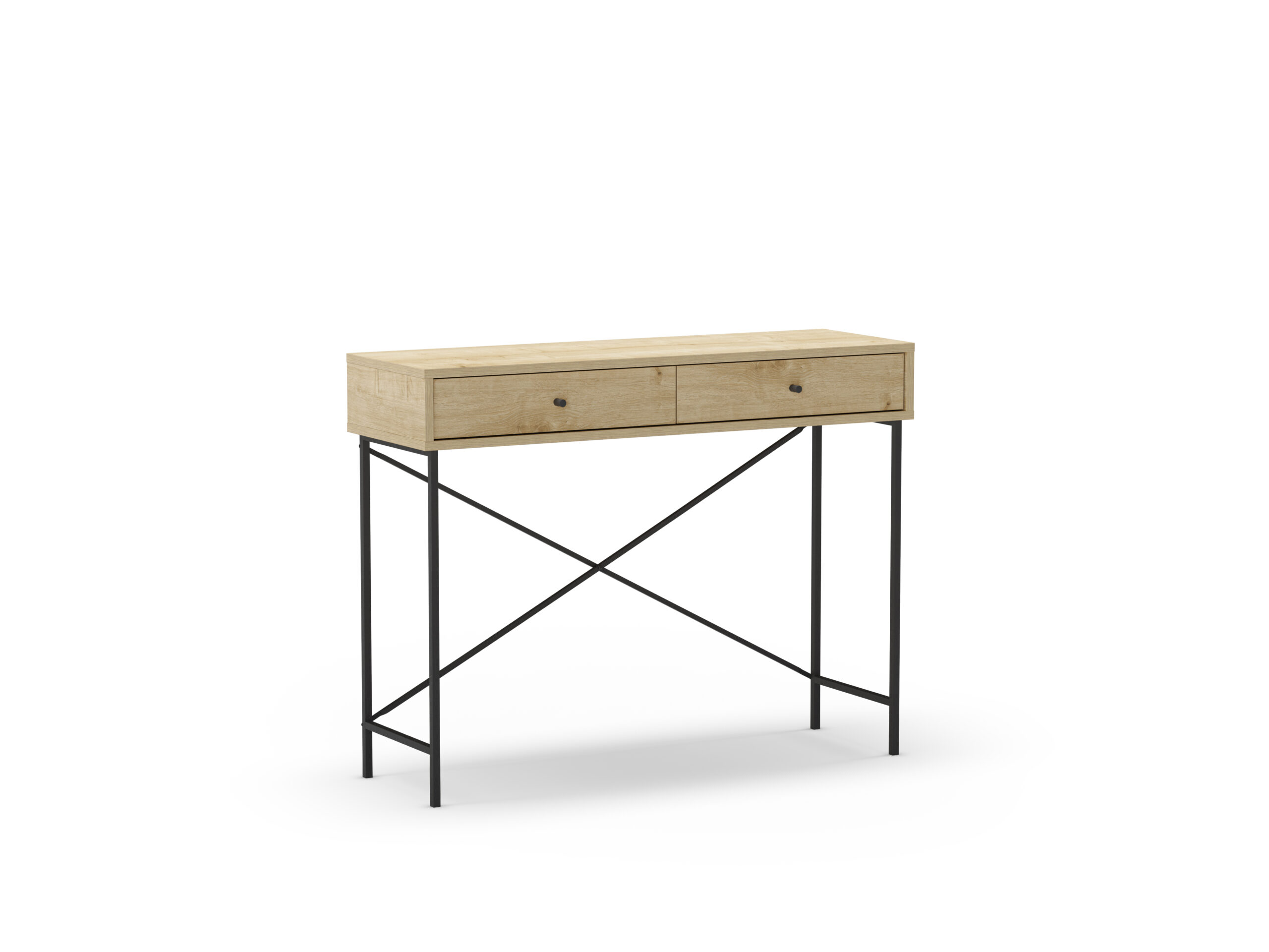 CONSOLA TITAN 2C ROBLE PATA METAL