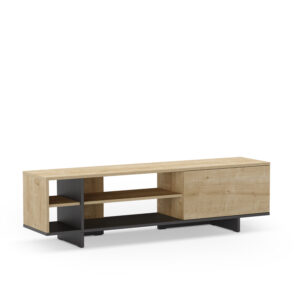 MUEBLE TV CEQUOIA 1P4H ROBLE/NEGRO SILKY