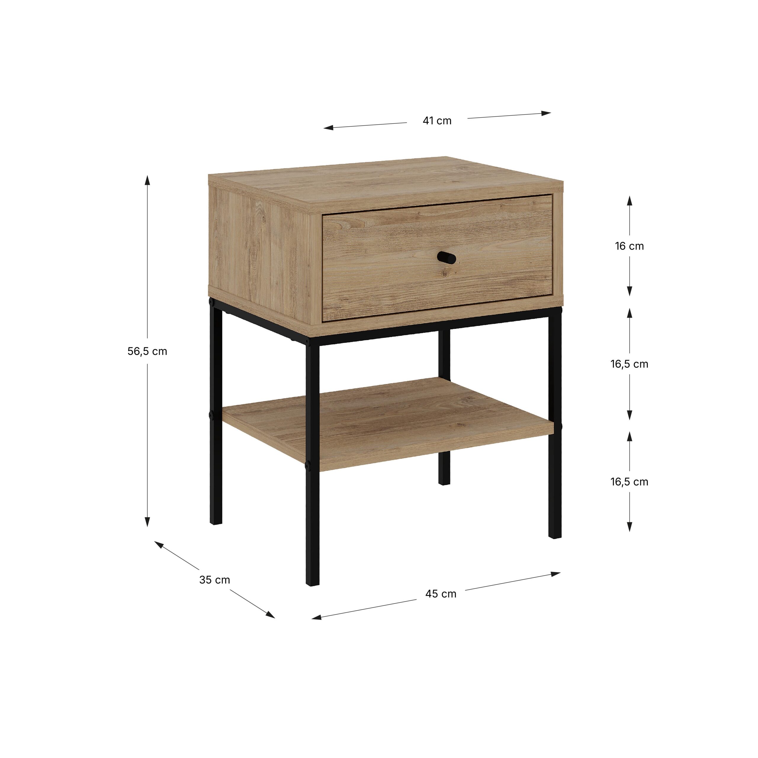 MESITA LISA 1C ROBLE PATA METAL - Imagen 6