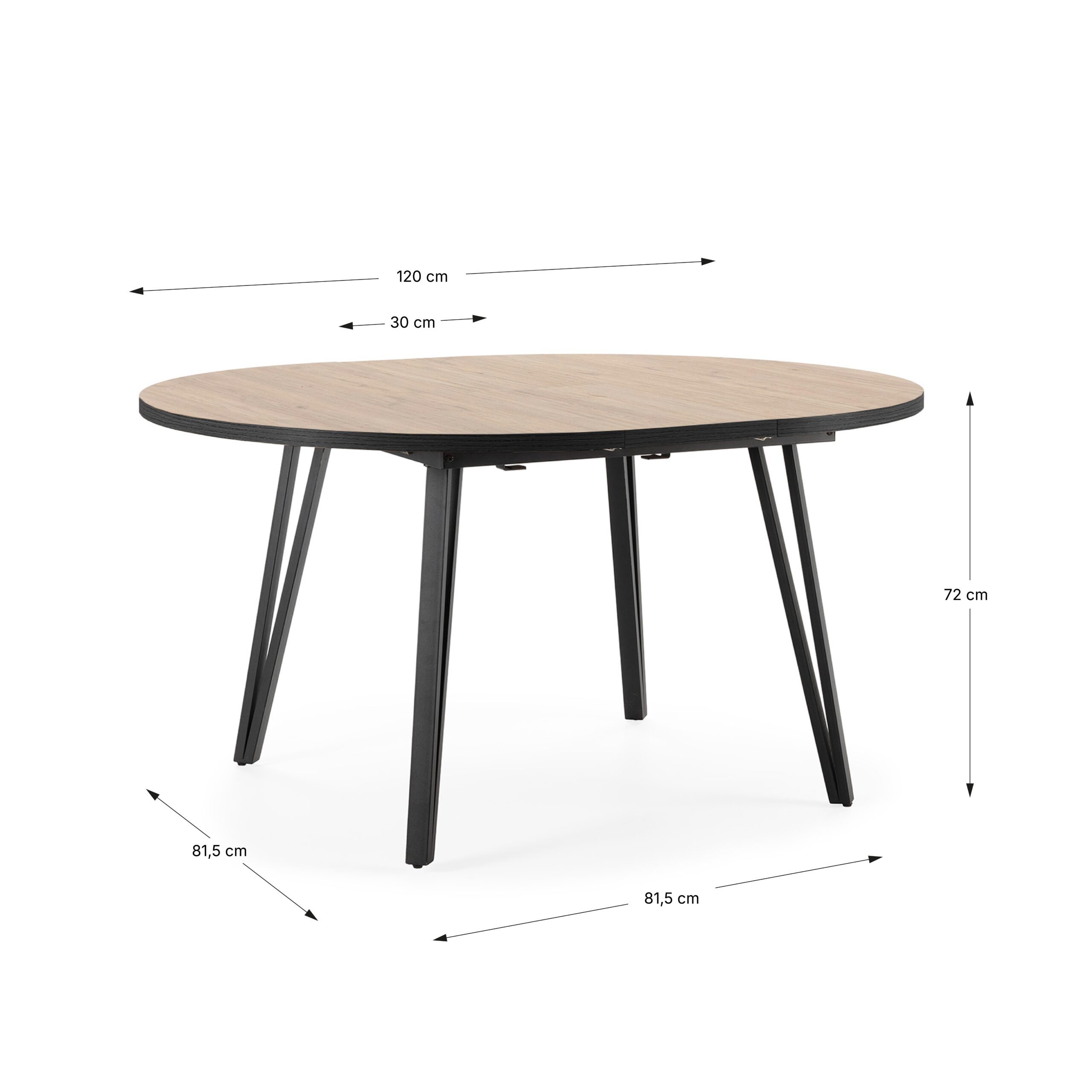 MESA REDONDA Ext/Nat CLEO 120/150 NATURAL/CANTO BO - Imagen 8