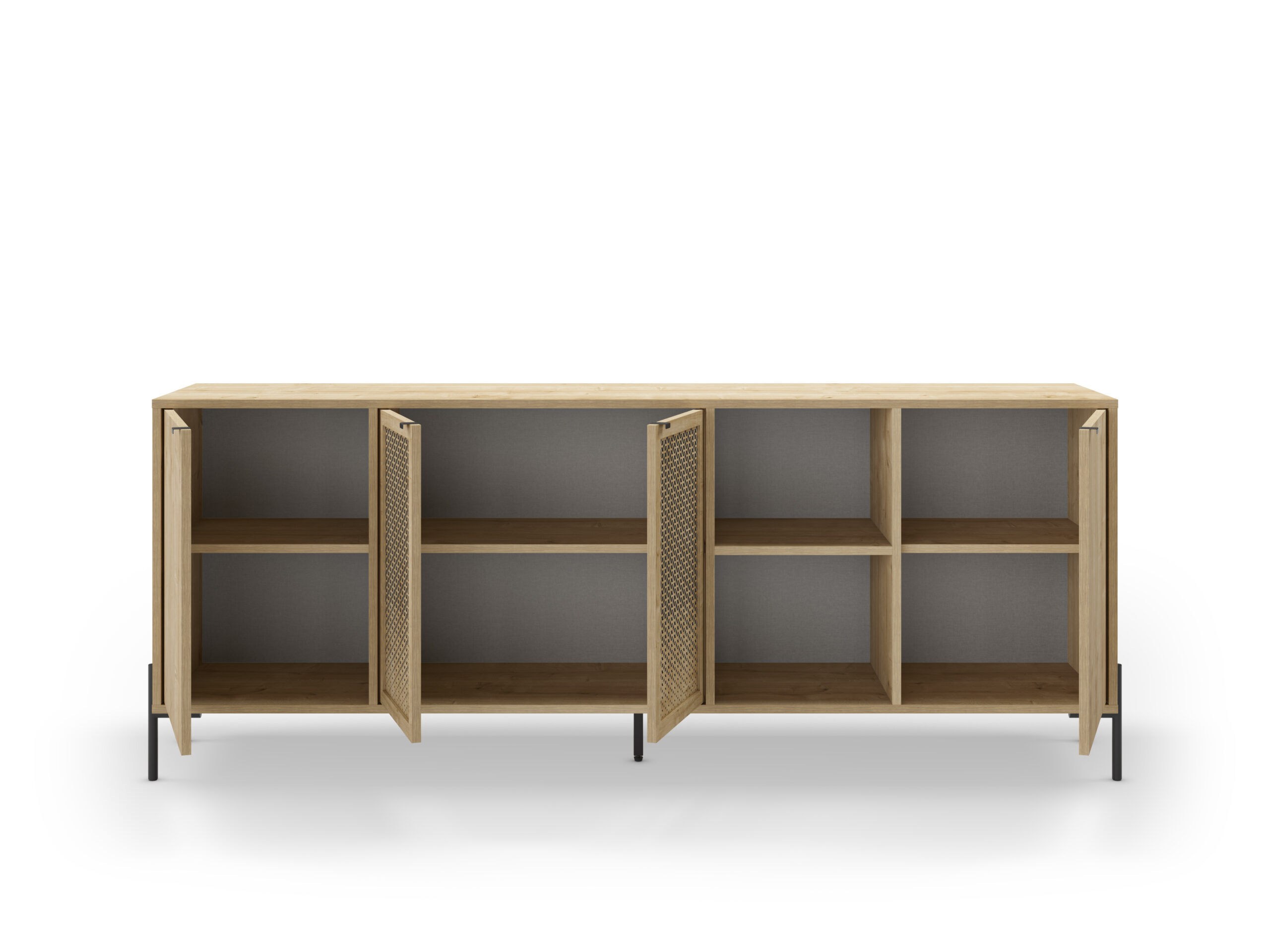 APARADOR INCA 4P2H ROBLE PATA METAL - Imagen 2