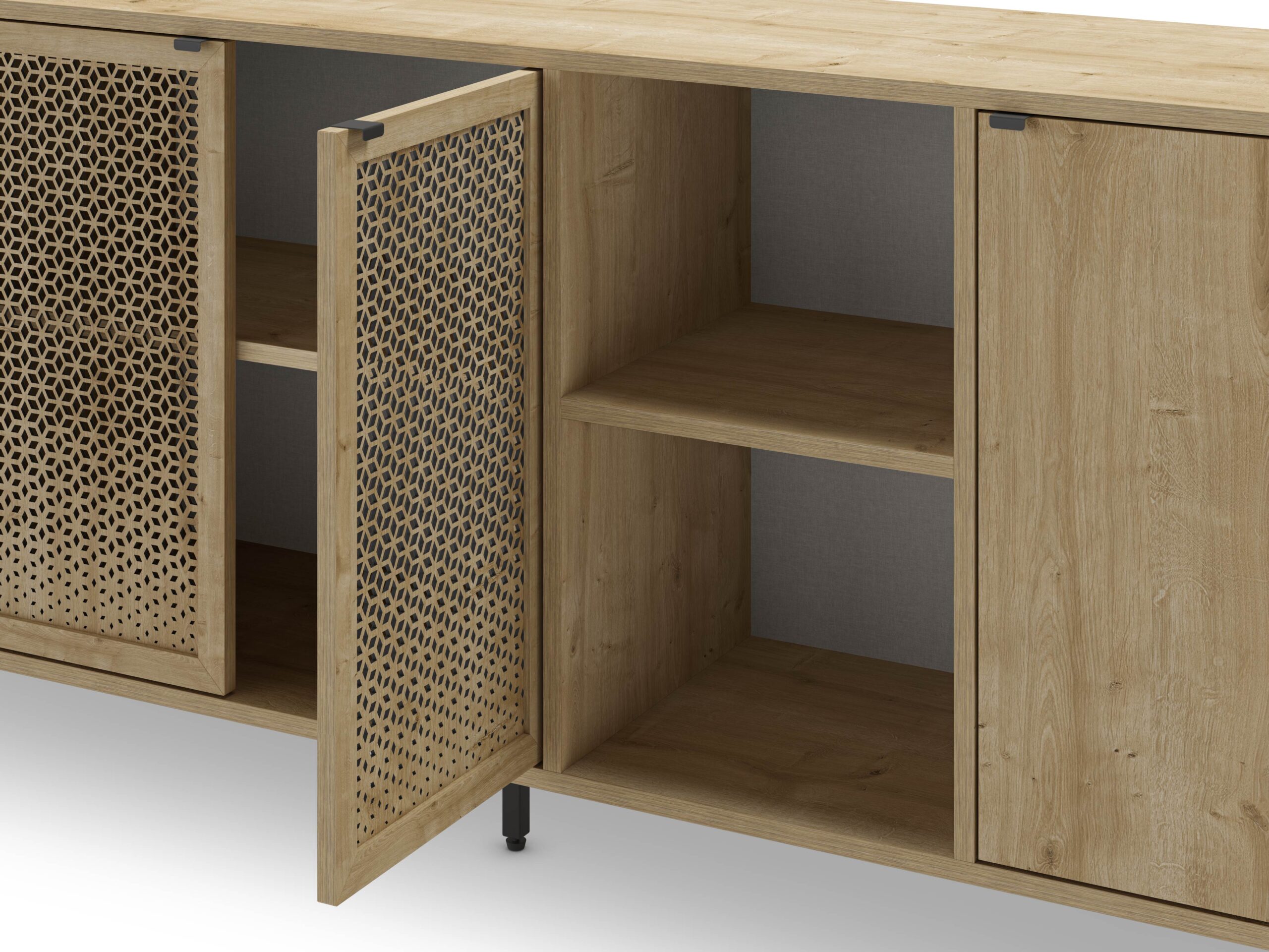 APARADOR INCA 4P2H ROBLE PATA METAL - Imagen 5