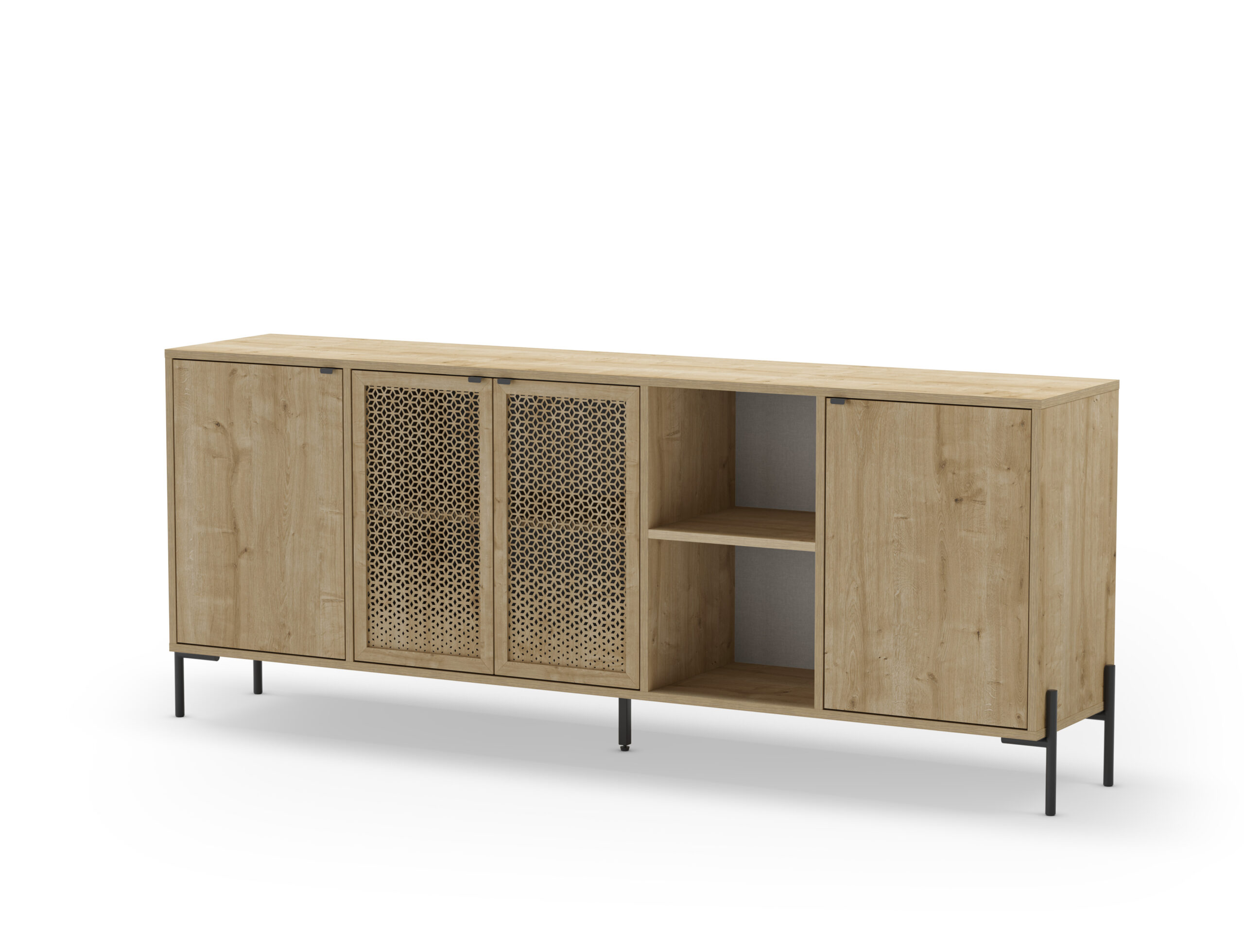 APARADOR INCA 4P2H ROBLE PATA METAL - Imagen 6