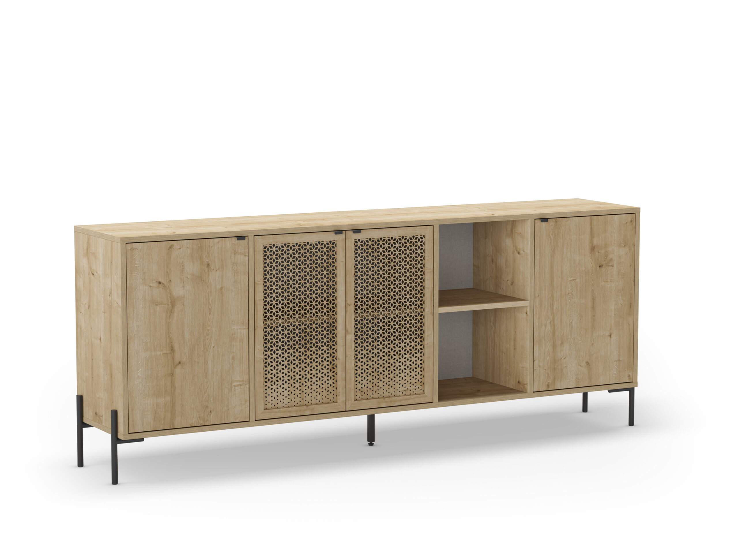 APARADOR INCA 4P2H ROBLE PATA METAL - Imagen 8