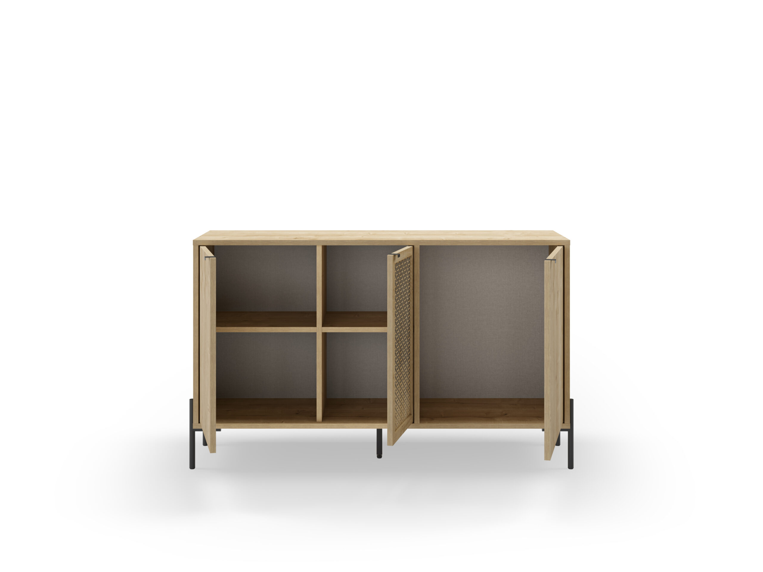 APARADOR INCA 3P ROBLE PATA METAL - Imagen 2