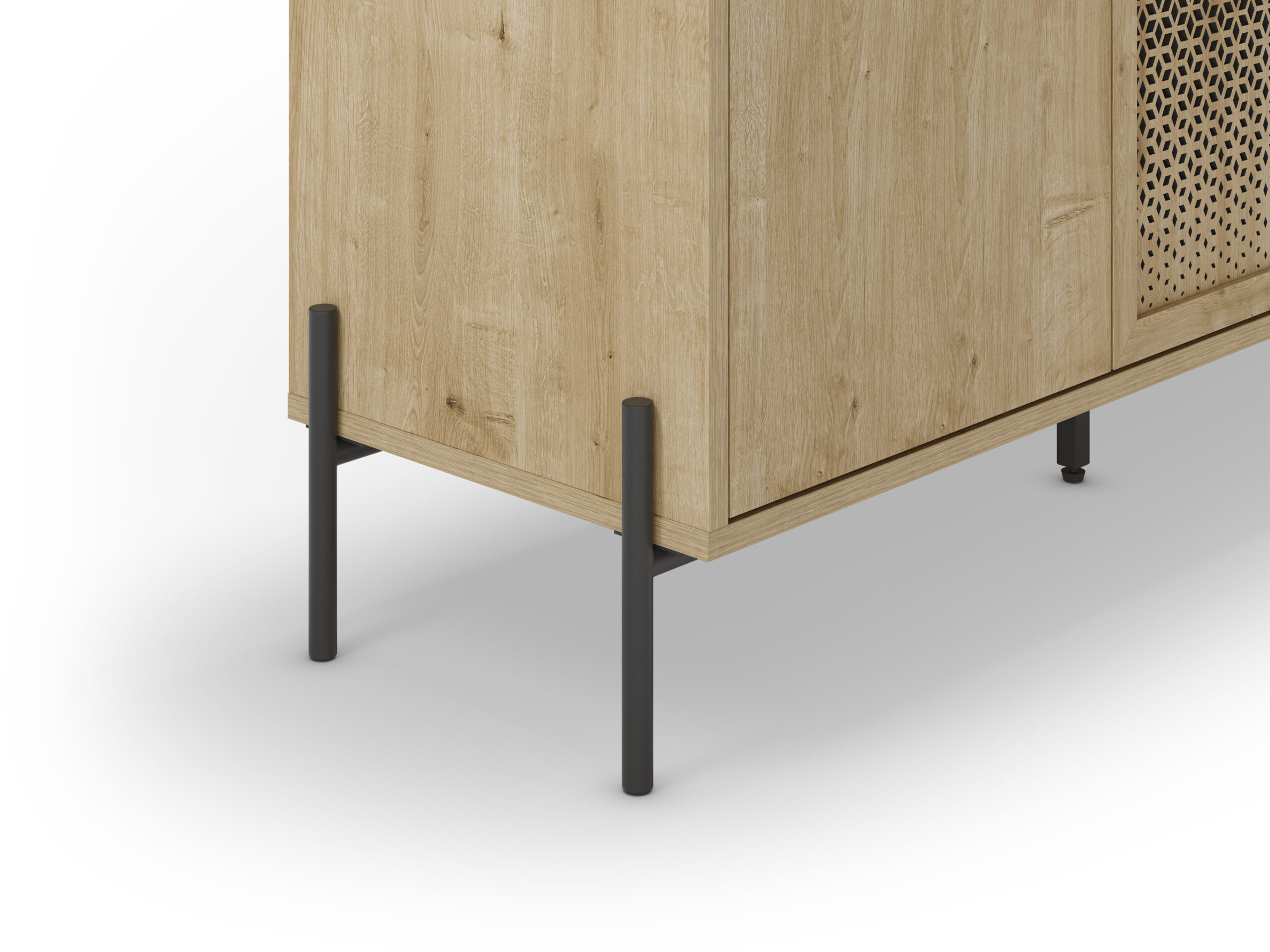 APARADOR INCA 3P ROBLE PATA METAL - Imagen 5