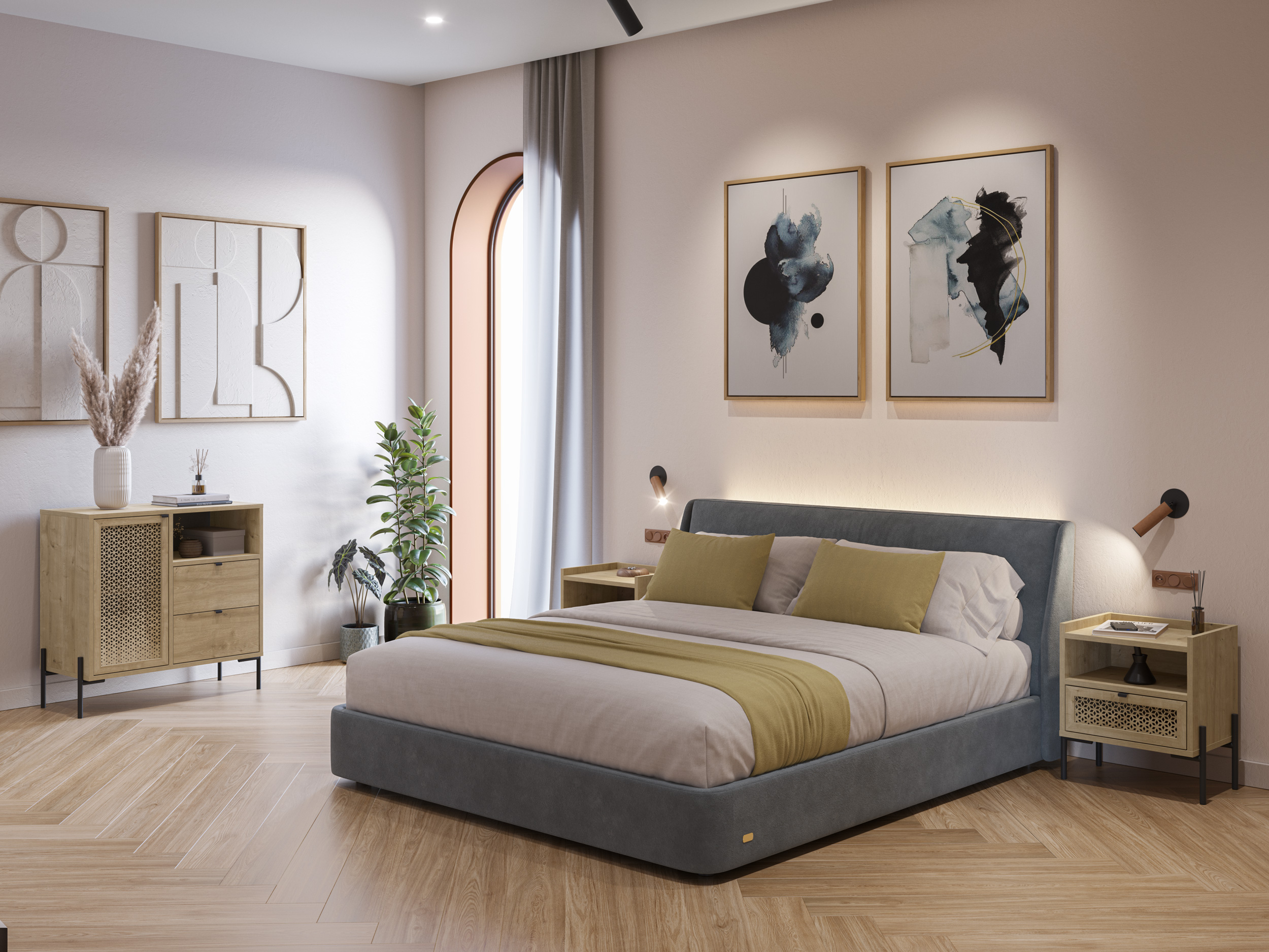 MUEBLE AUX. INCA 1P1H2C ROBLE PATA METAL - Imagen 2