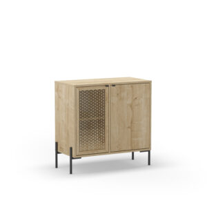 MUEBLE AUX./COMODA INCA 2P ROBLE PATA METAL