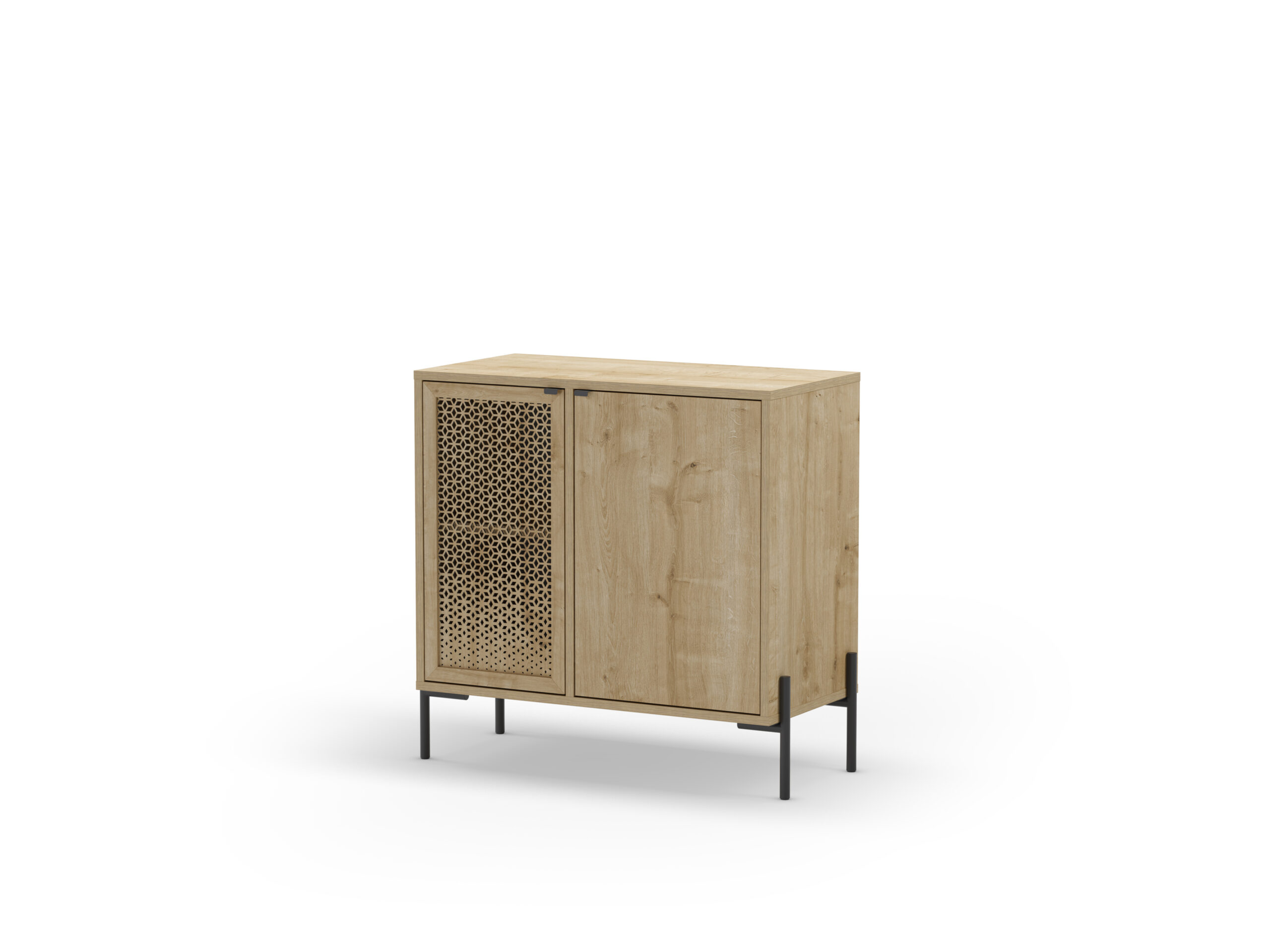 MUEBLE AUX./COMODA INCA 2P ROBLE PATA METAL - Imagen 6