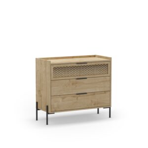 COMODA INCA 3C ROBLE PATA METAL