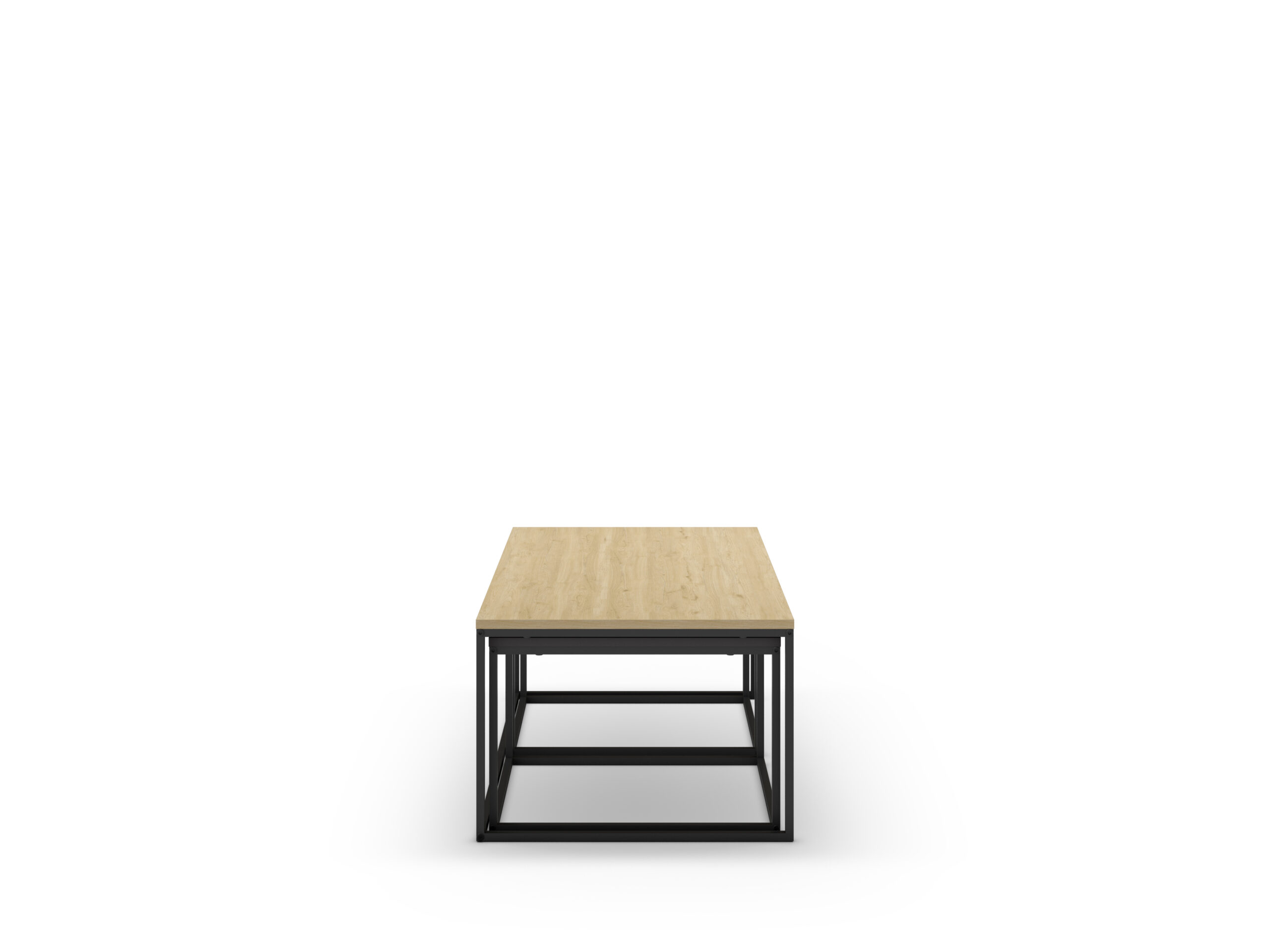 SET 3 MESAS CENTRO CAMELIA ROBLE/CEMENTO/NEGRO SIL - Imagen 2