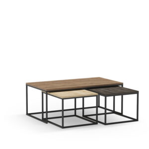 SET 3 MESAS CENTRO CAMELIA NOGAL/ROBLE/MARRON OSCU