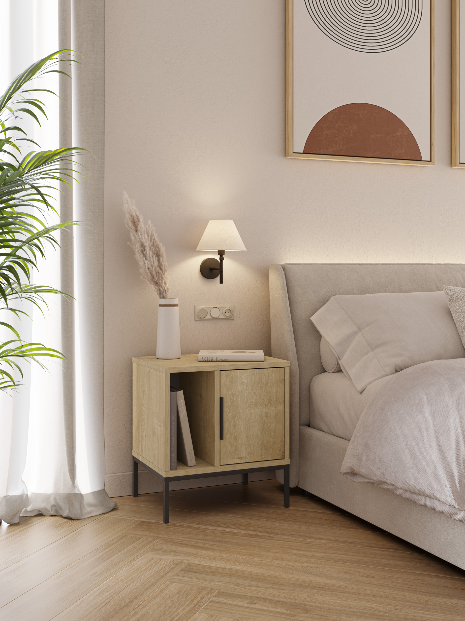 MESITA LANI 1P1H ROBLE PATA RECTA - Imagen 4