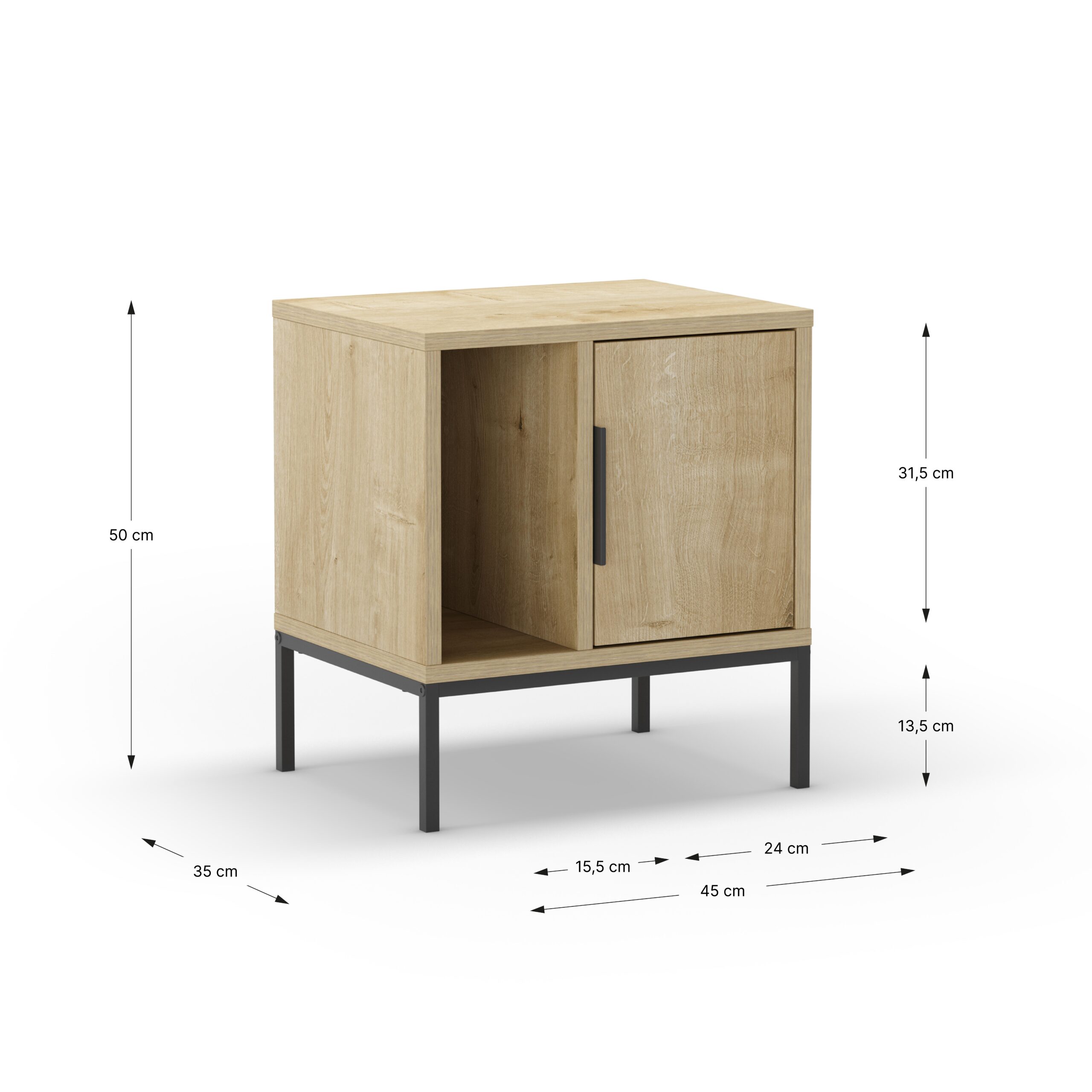 MESITA LANI 1P1H ROBLE PATA RECTA - Imagen 5