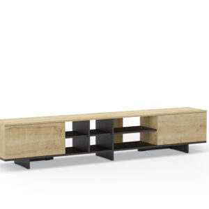 MUEBLE TV CEQUOIA 2P 230CM ROBLE/NEGRO SILKY