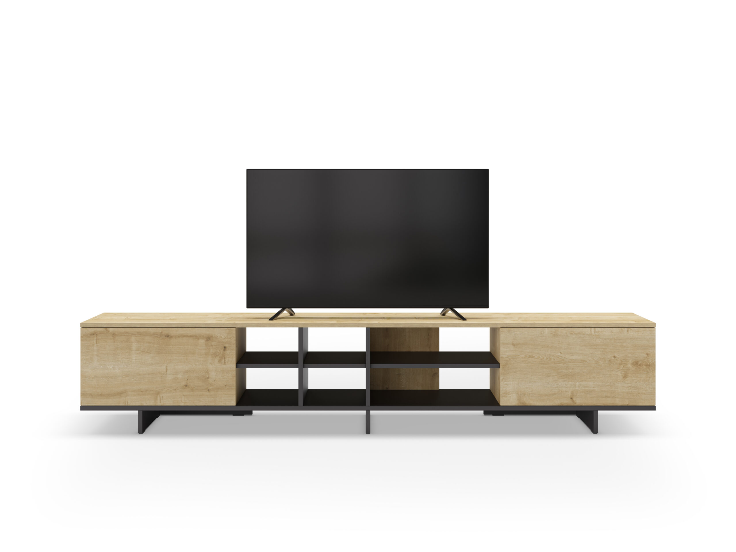 MUEBLE TV CEQUOIA 2P 230CM ROBLE/NEGRO SILKY - Imagen 10