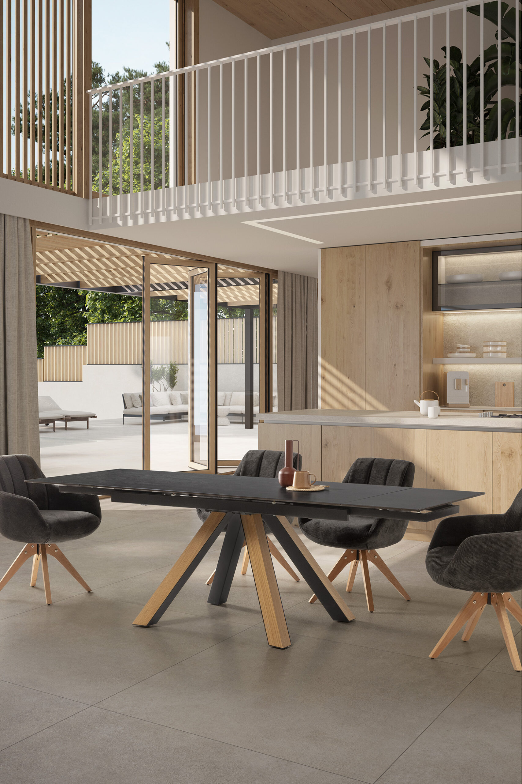 SILLON GIRATORIO LEIRE GRIS ANTRACITA 2P/CAJA - Imagen 5