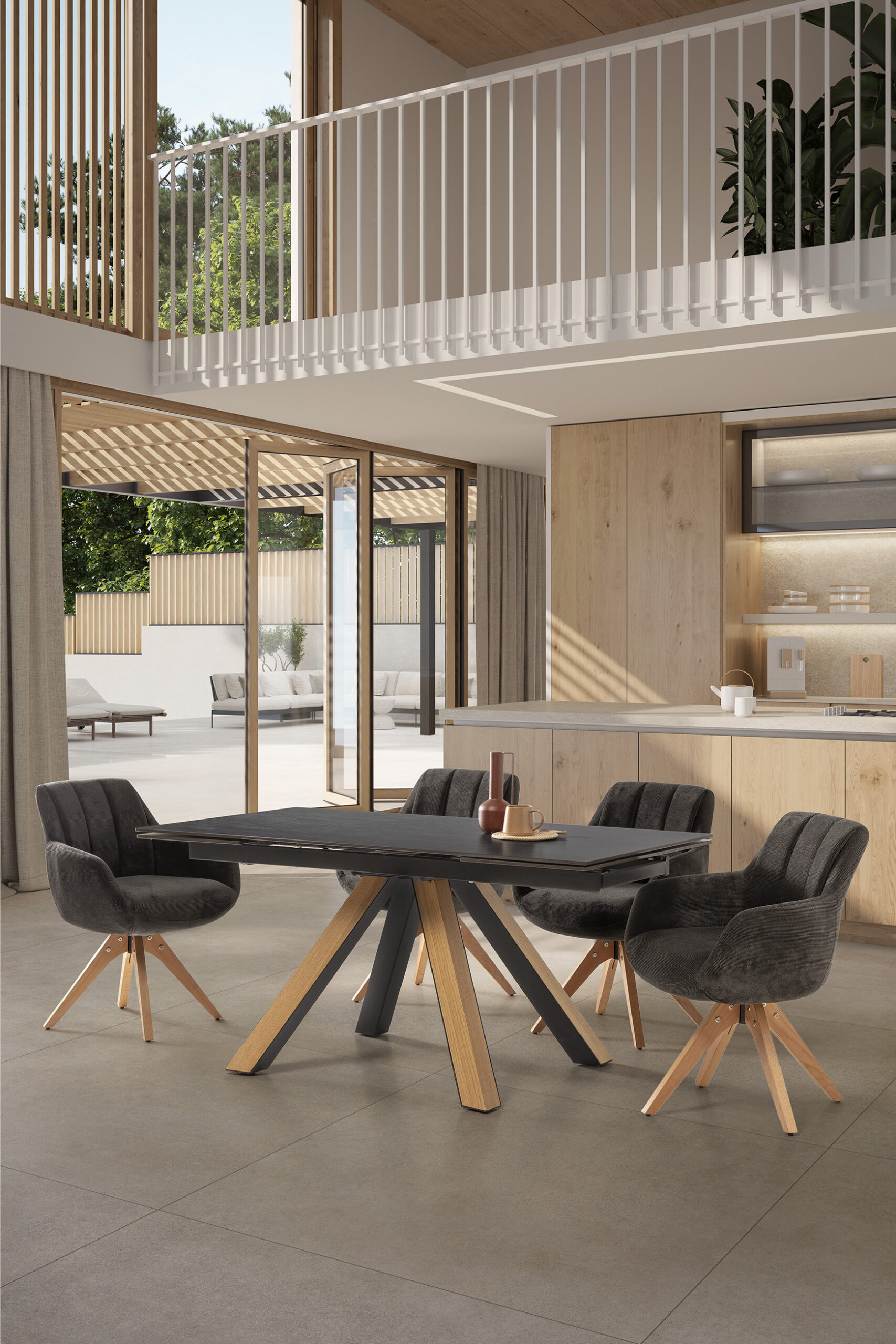 SILLON GIRATORIO LEIRE GRIS ANTRACITA 2P/CAJA - Imagen 6