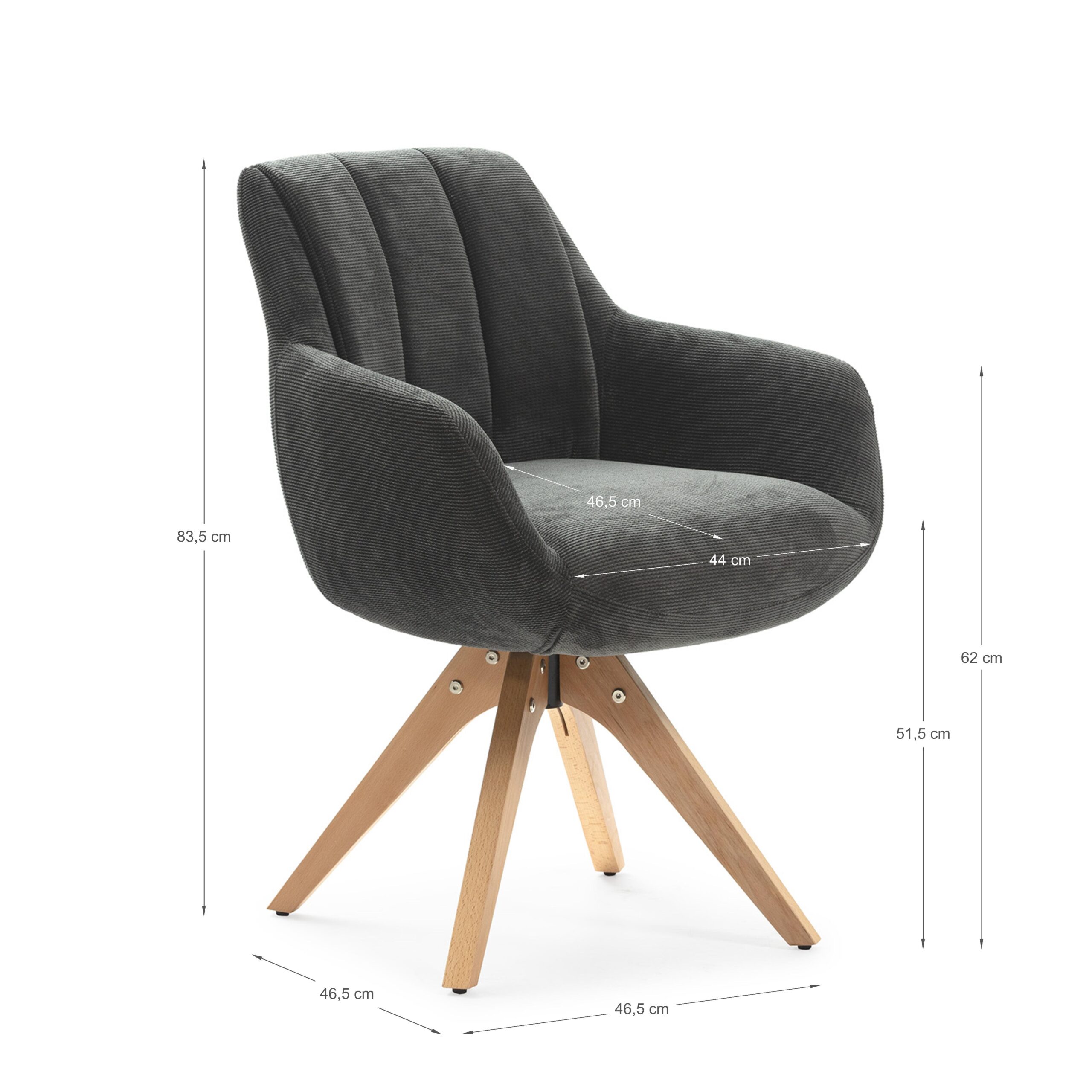 SILLON GIRATORIO LEIRE GRIS ANTRACITA 2P/CAJA - Imagen 7