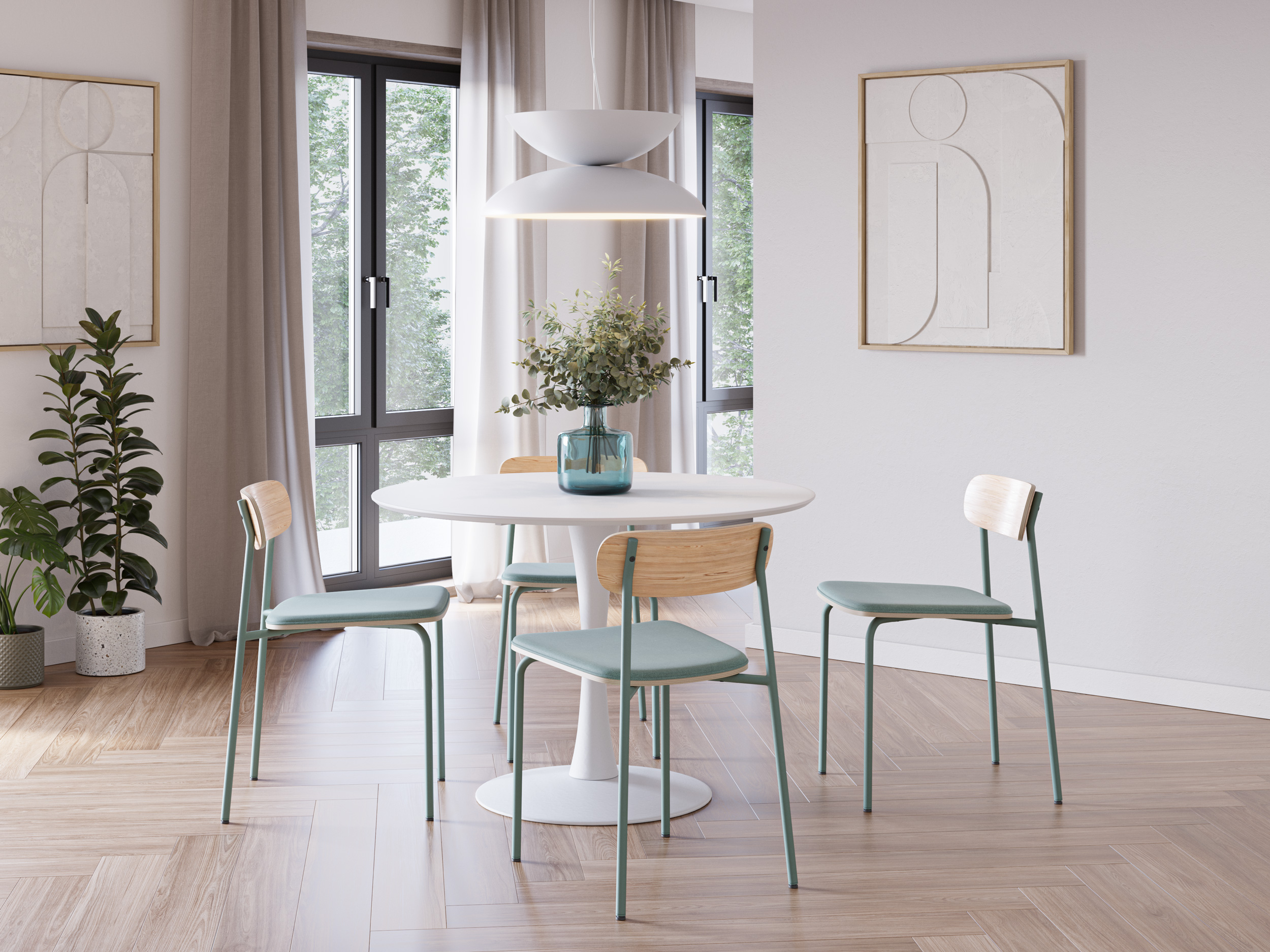 SILLA ADRIANA AGUAMARINA/PATAS AGUAMARINA 2P/CAJA - Imagen 2