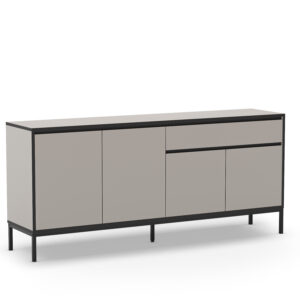 APARADOR LORENZA 4P1C 180CM CREMA/NEGRO PATA METAL