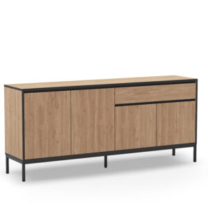 APARADOR LORENZA 4P1C 180CM SEPET/NEGRO PATA METAL